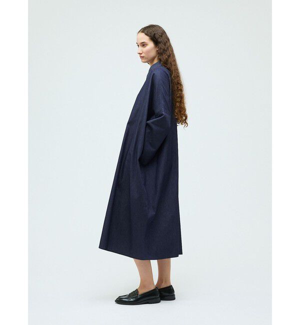 mizuiro ind「mizuiro ind デニムワイドシャツワンピース」|ワンピース|