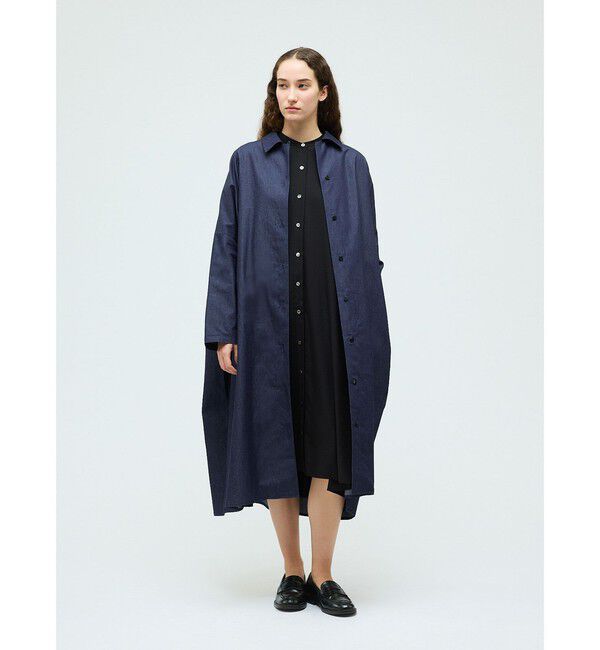 mizuiro ind「mizuiro ind デニムワイドシャツワンピース」|ワンピース|