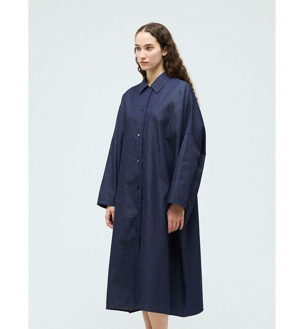 mizuiro ind「mizuiro ind デニムワイドシャツワンピース」|ワンピース|
