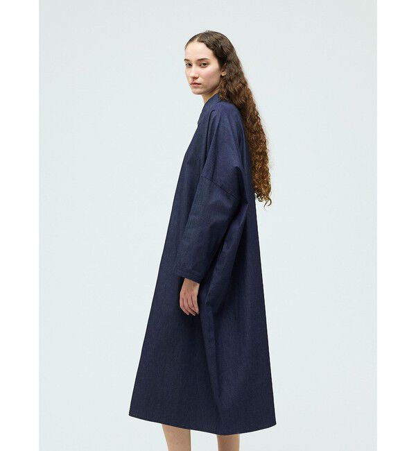 mizuiro ind「mizuiro ind デニムワイドシャツワンピース」|ワンピース|