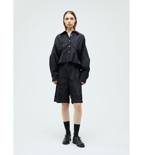 mizuiro ind「mizuiro ind コクーンショートシャツ」|シャツ・ブラウス|