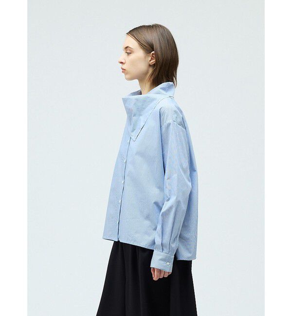 mizuiro ind「mizuiro ind ストライプスカーフカラーシャツ」|シャツ・ブラウス|