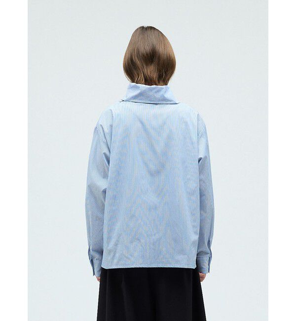 mizuiro ind「mizuiro ind ストライプスカーフカラーシャツ」|シャツ・ブラウス|