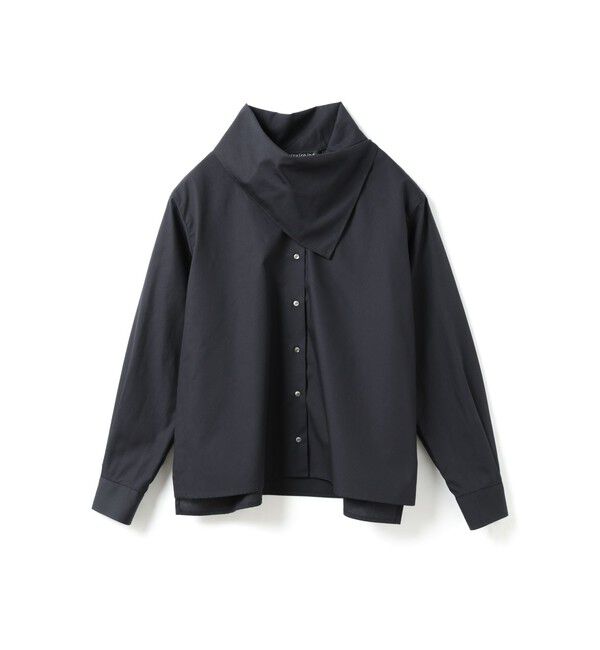 mizuiro ind「mizuiro ind スカーフカラーシャツ」|シャツ・ブラウス|ネイビー