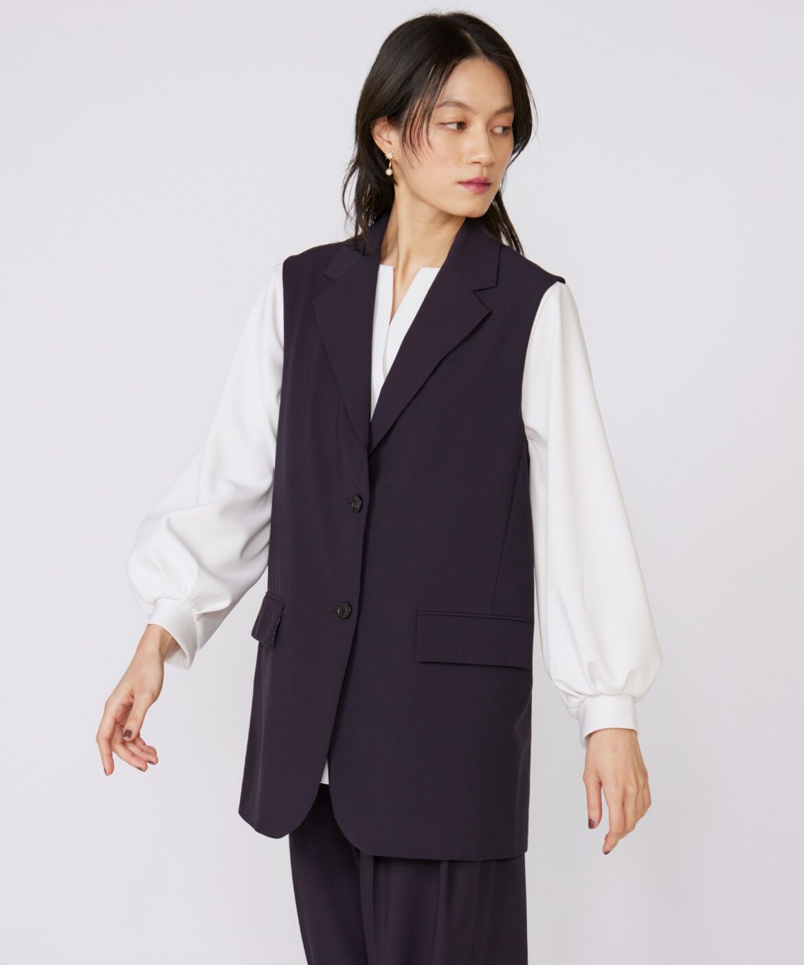 INED「TRストレッチカラーレスジレ」|ダウンベスト・ベスト|