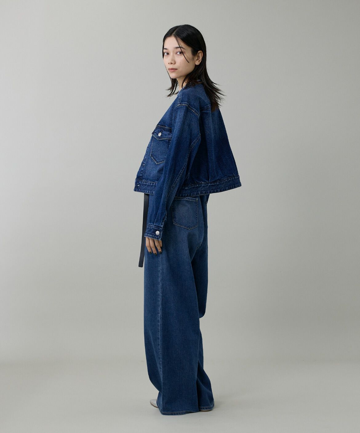 INED「INED別注ノーカラーデニムジャケット《Healthy DENIM》」|デニムジャケット|