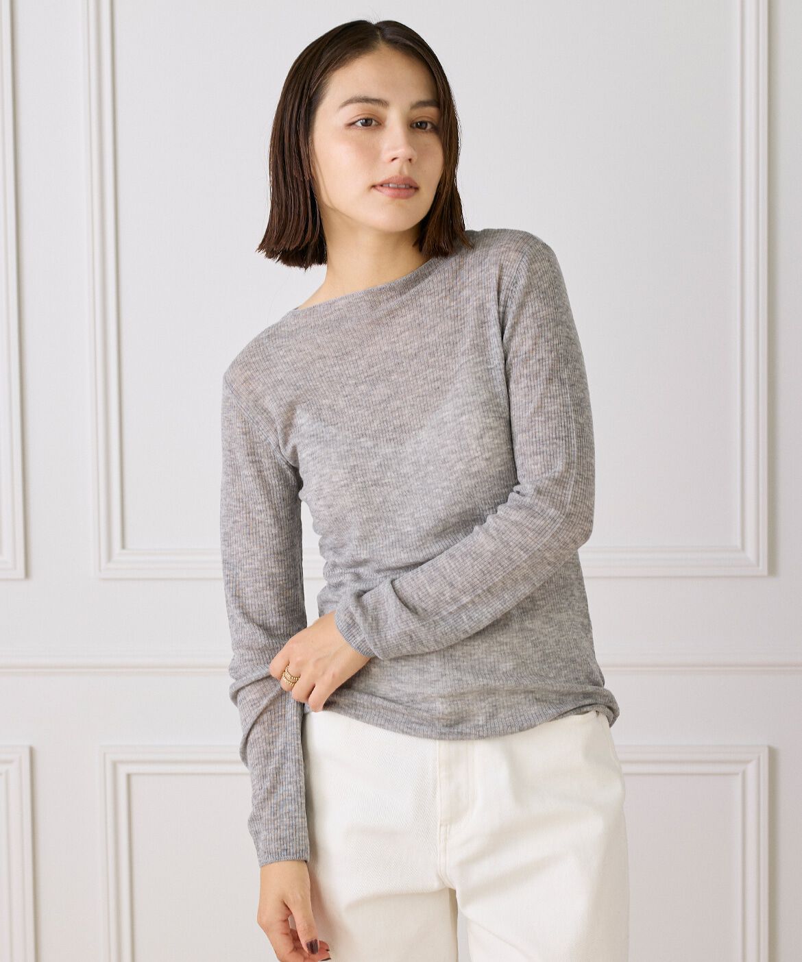 DAY by DAY it&rsquo;s international「モックネックリブニット《Melty air wool》」|ニット・セーター|グレー1