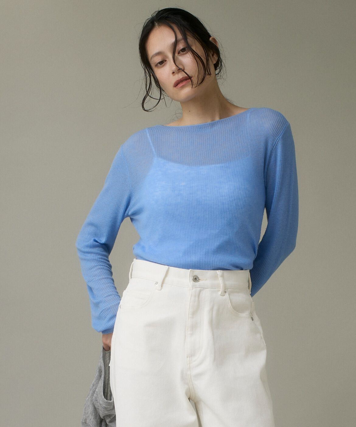 DAY by DAY it&rsquo;s international「モックネックリブニット《Melty air wool》」|ニット・セーター|ブルー1