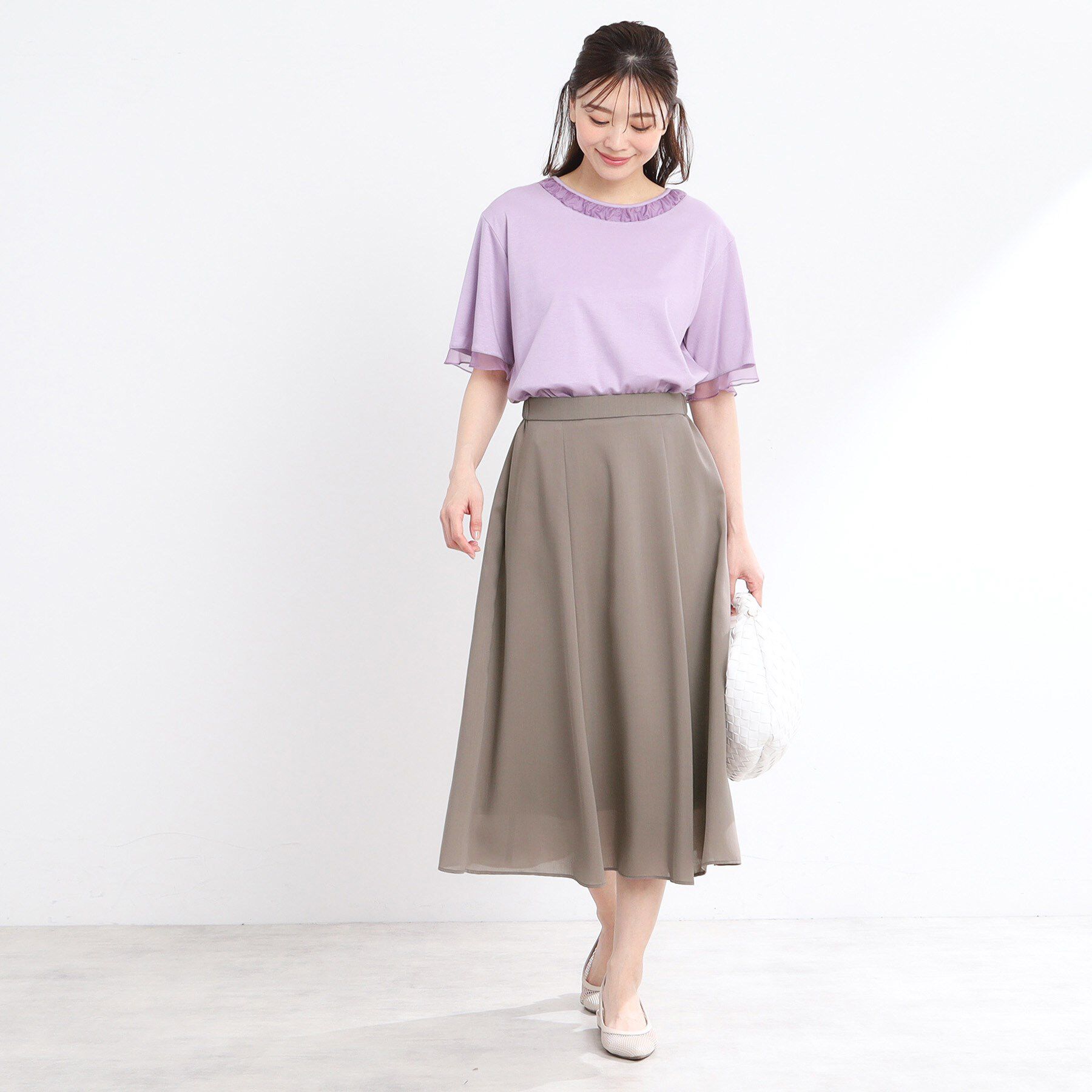 Reflect「【マシンウォッシュ可／ウエスト総ゴム／セットアップ可】エアリーロングスカート」|スカート|