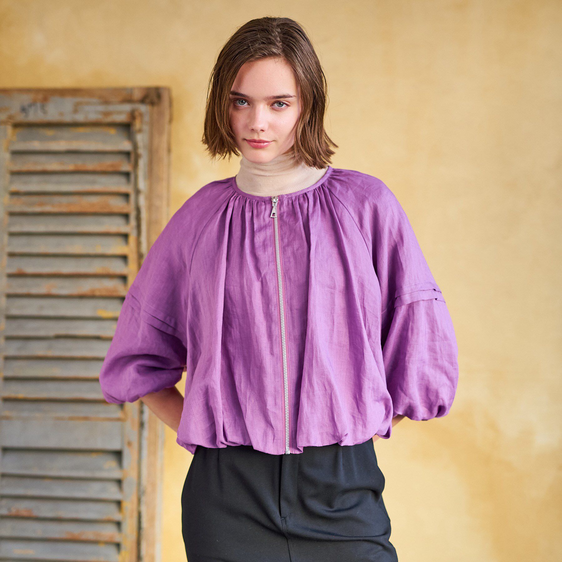 DRESSTERIOR「【洗える/リネン100％】ウォッシャブルペーパーリネンブルゾン」|ブルゾン・スタジャン|