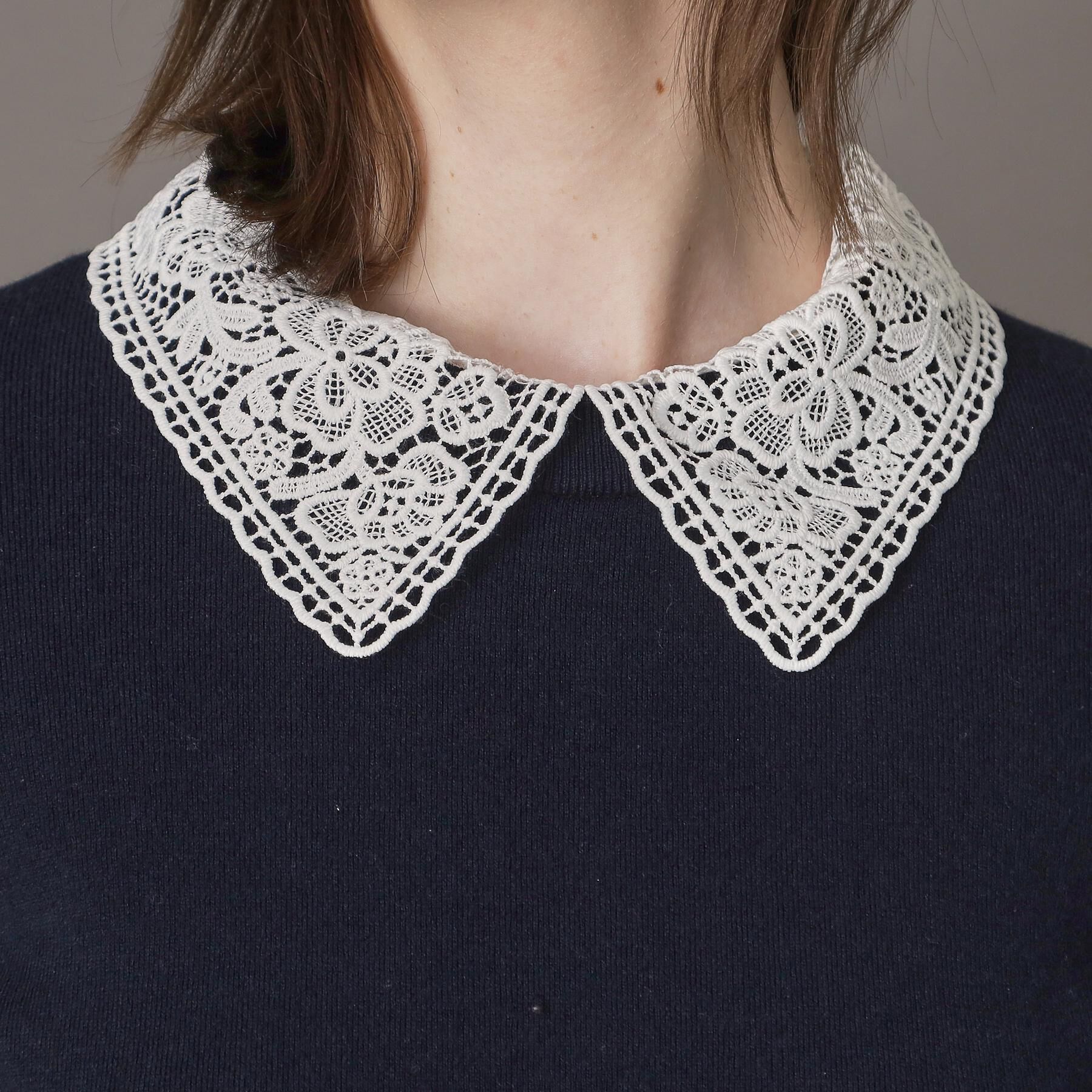 DRESSTERIOR「2WAYレースカラーニット」|ニット・セーター|