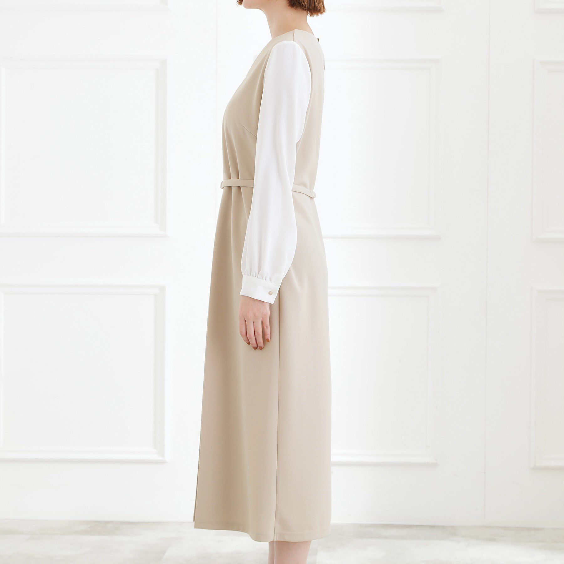 grove「【手洗いOK】フロントプリーツ袖コンシャスワンピース」|ワンピース|