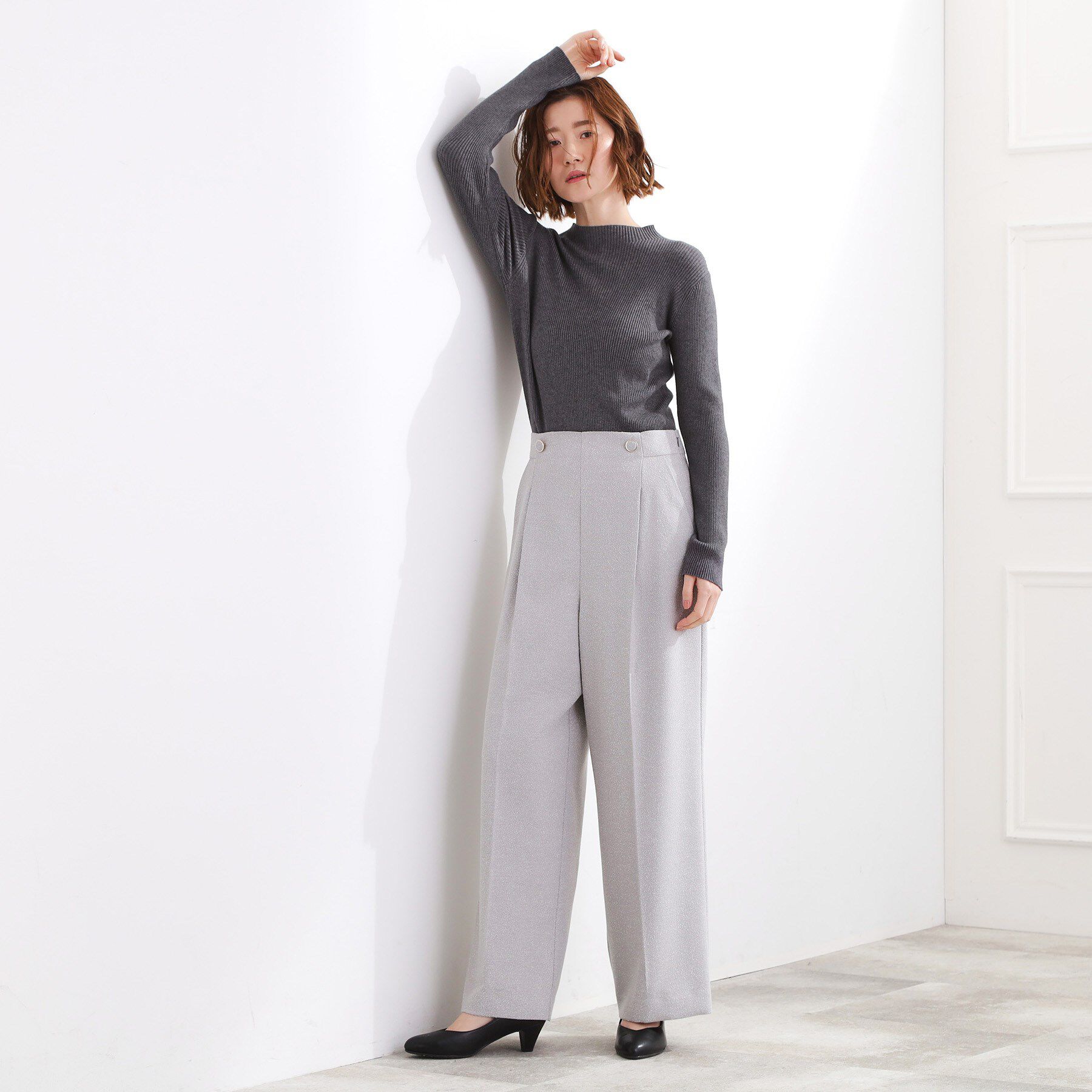 grove「ショルダーストラップツイードパンツ」|その他|