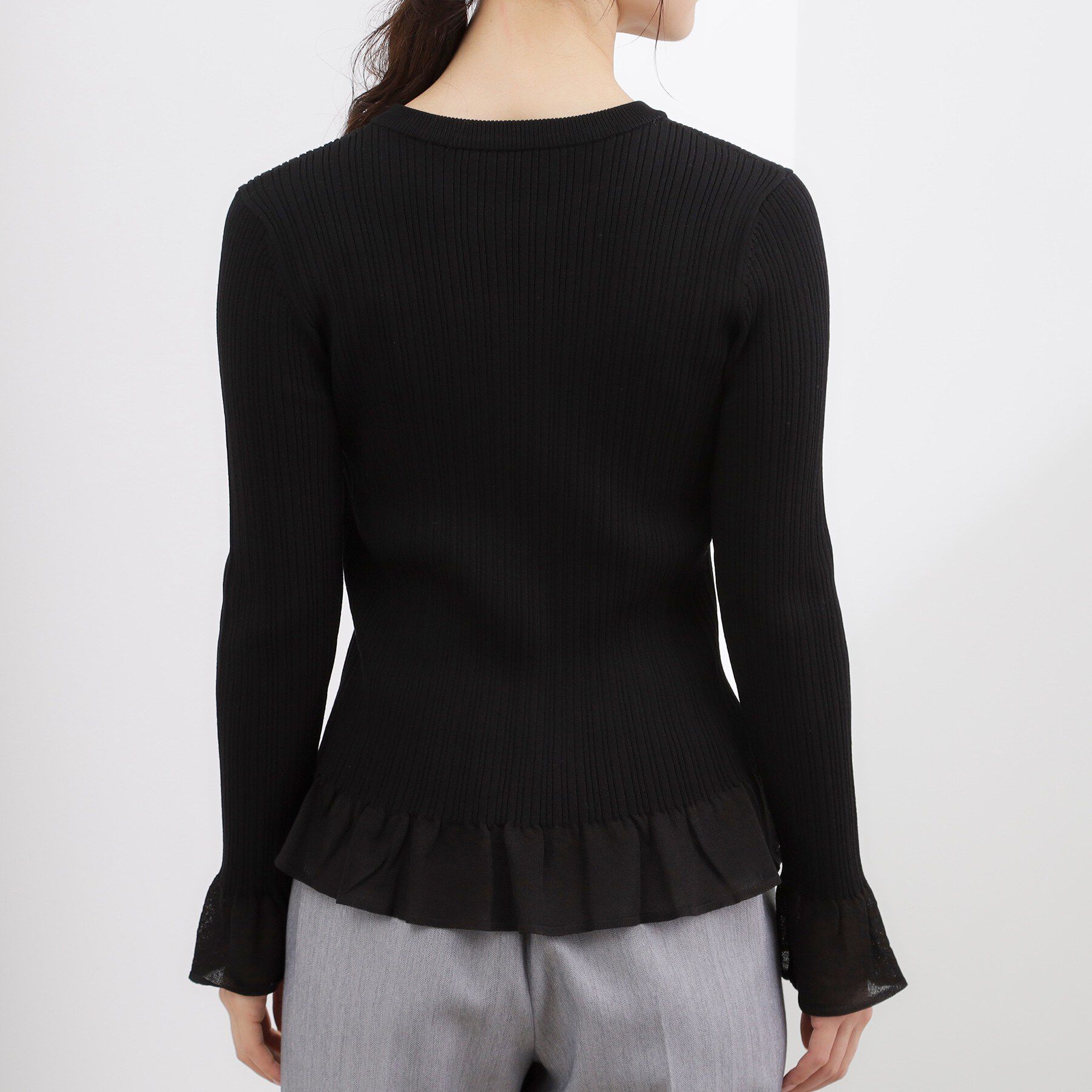 grove「シアーフリルリブニットプルオーバー」|ニット・セーター|