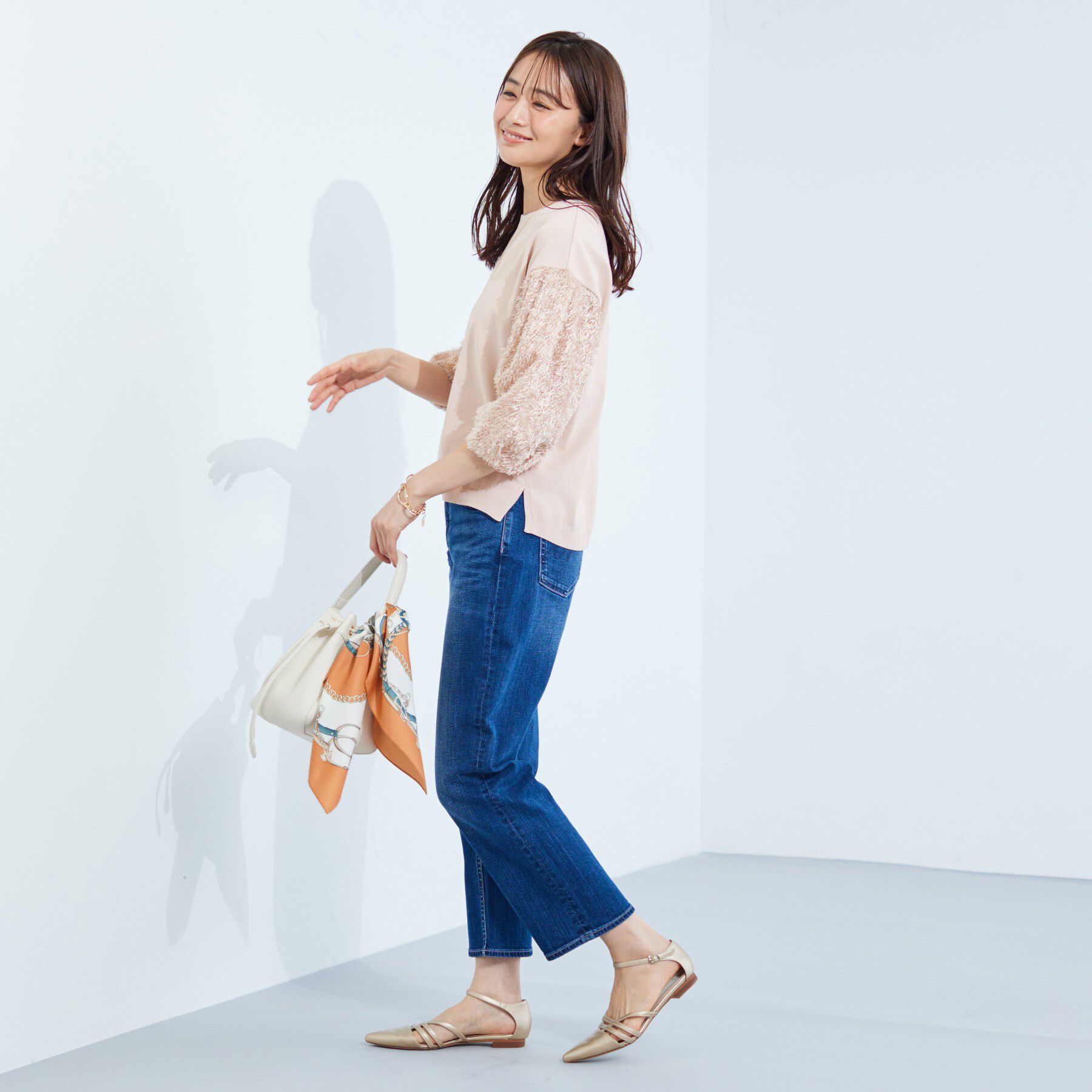 INDIVI「【洗える】フリンジジャカードニット」|ニット・セーター|