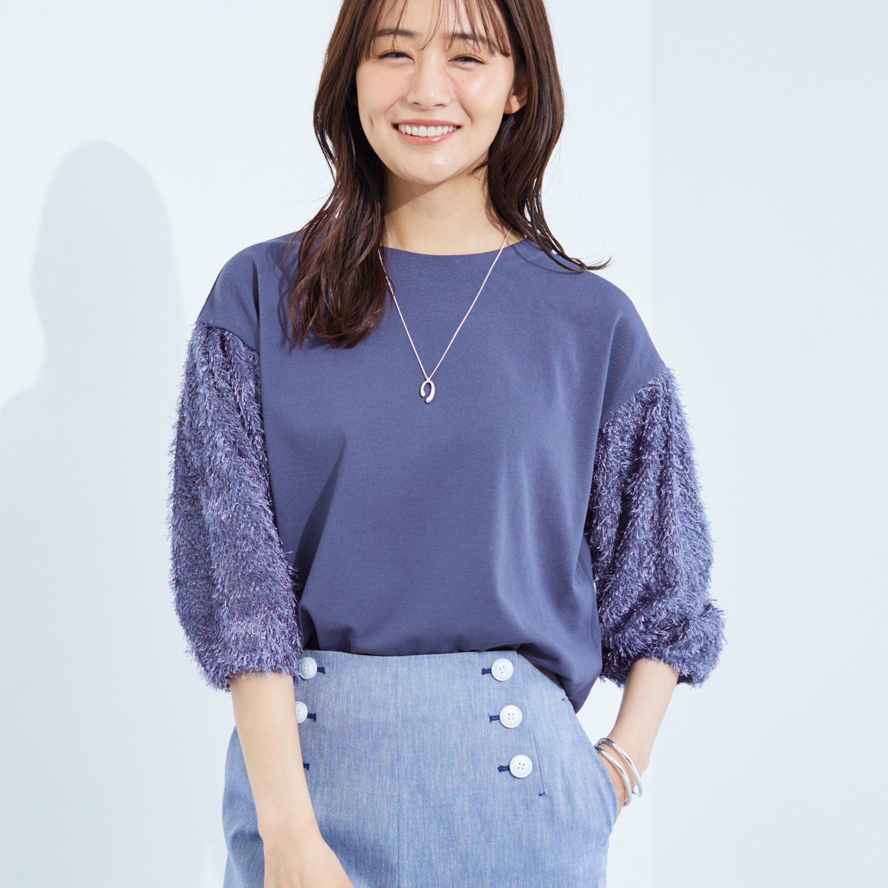 INDIVI「【洗える】フリンジジャカードニット」|ニット・セーター|