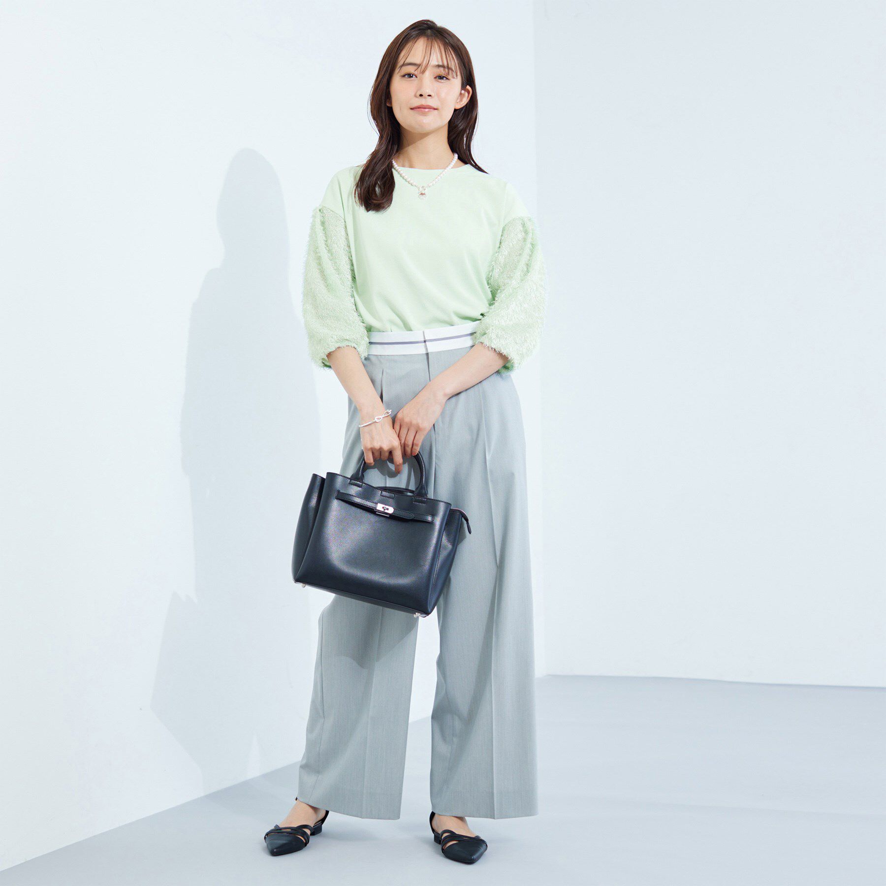 INDIVI「【洗える】フリンジジャカードニット」|ニット・セーター|