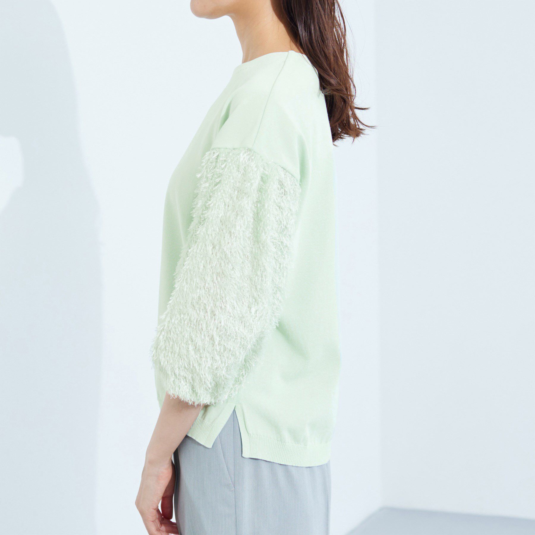 INDIVI「【洗える】フリンジジャカードニット」|ニット・セーター|