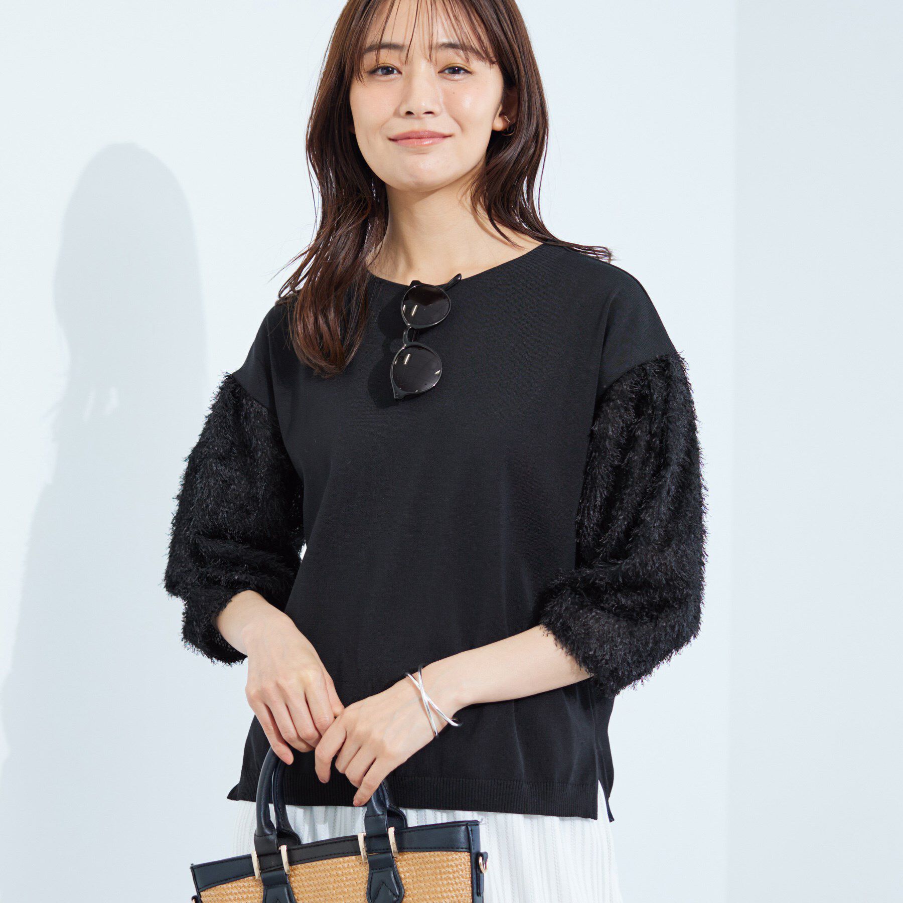 INDIVI「【洗える】フリンジジャカードニット」|ニット・セーター|