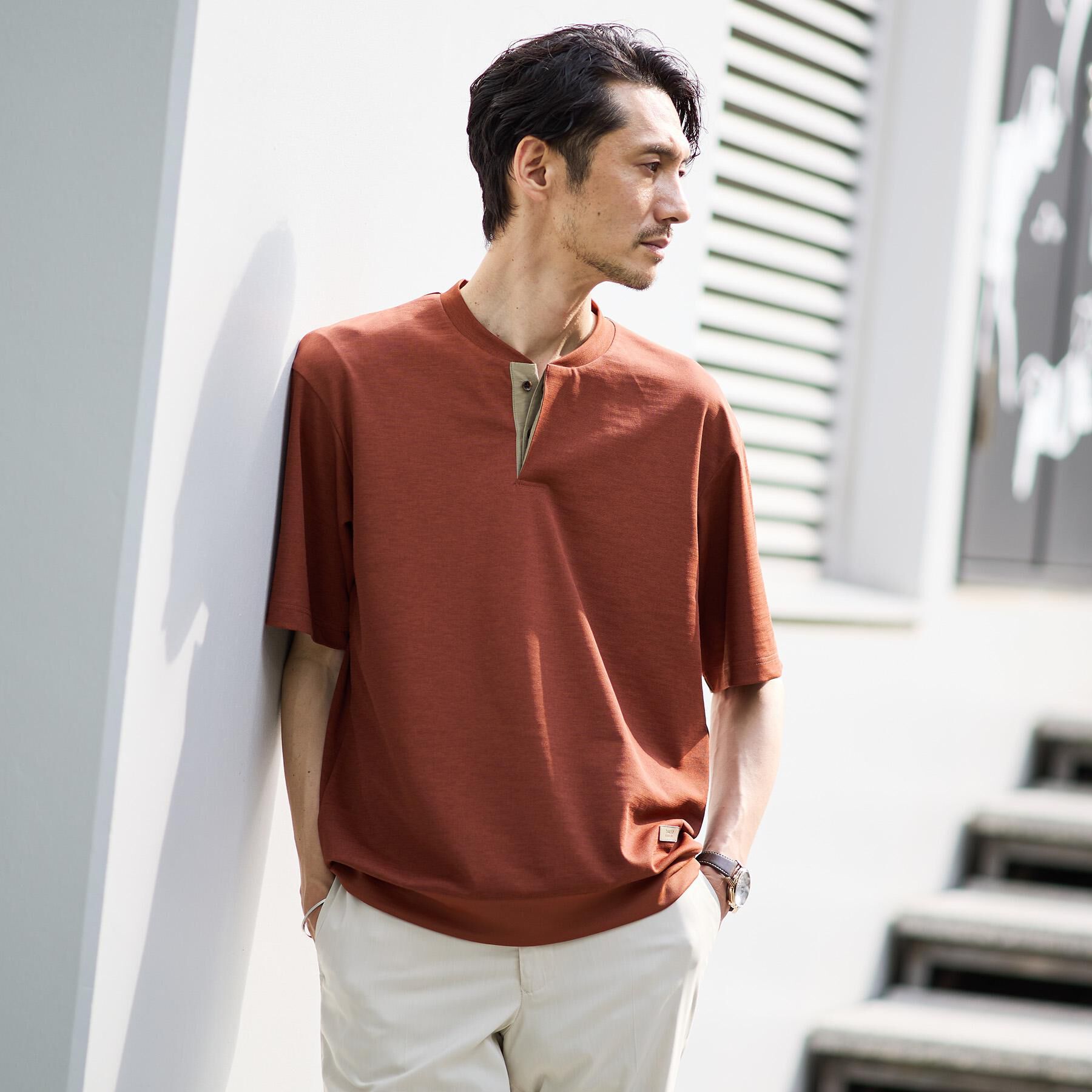 TAKEO KIKUCHI「キーネック カットソー」|Tシャツ・カットソー|