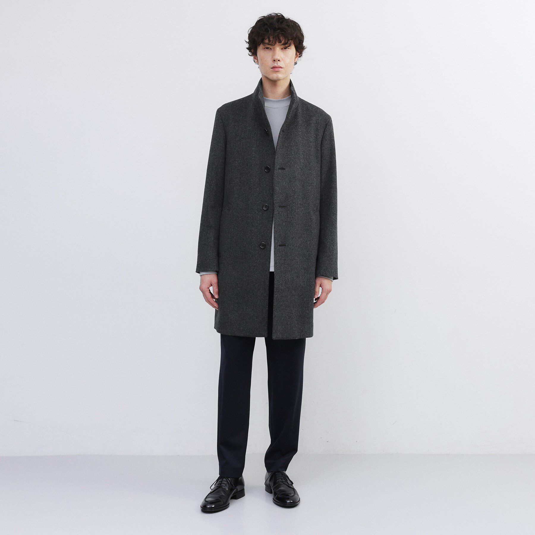 TAKEO KIKUCHI「カシミヤブレンド ビーバー調ピンヘッドスタンドカラーコート」|その他|