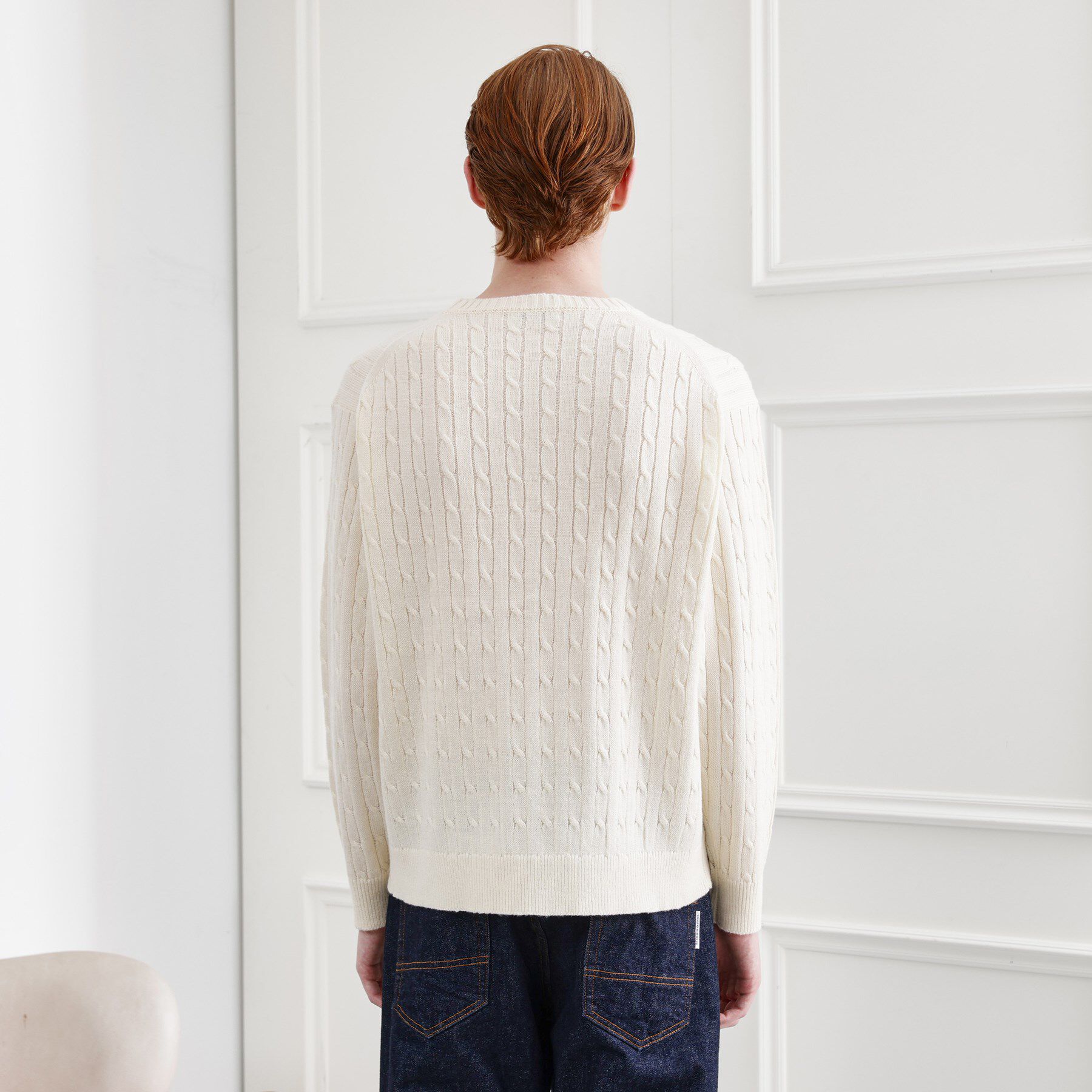 TAKEO KIKUCHI「【LIMITED】ワンポイント刺繍ケーブルニット」|ニット・セーター|