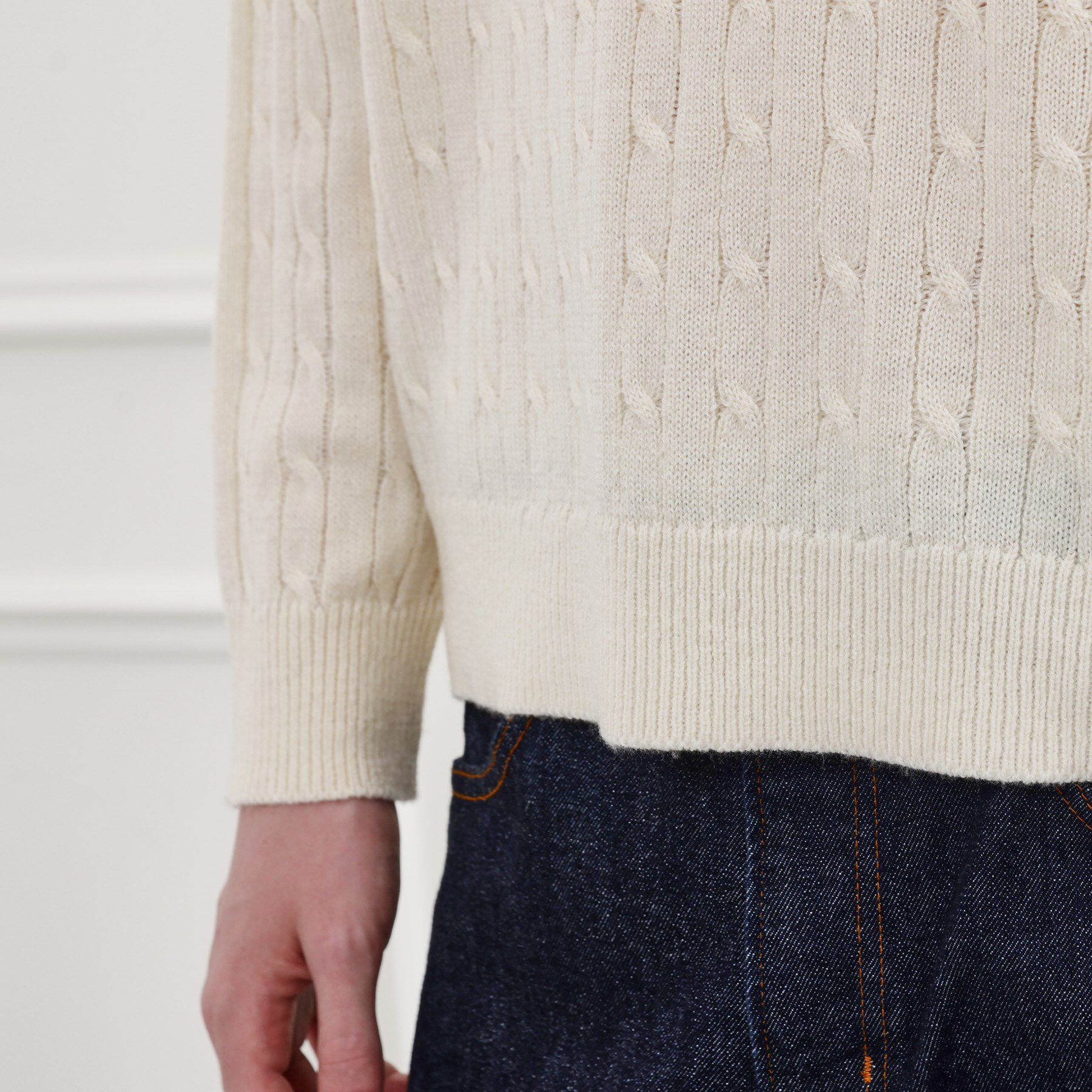 TAKEO KIKUCHI「【LIMITED】ワンポイント刺繍ケーブルニット」|ニット・セーター|