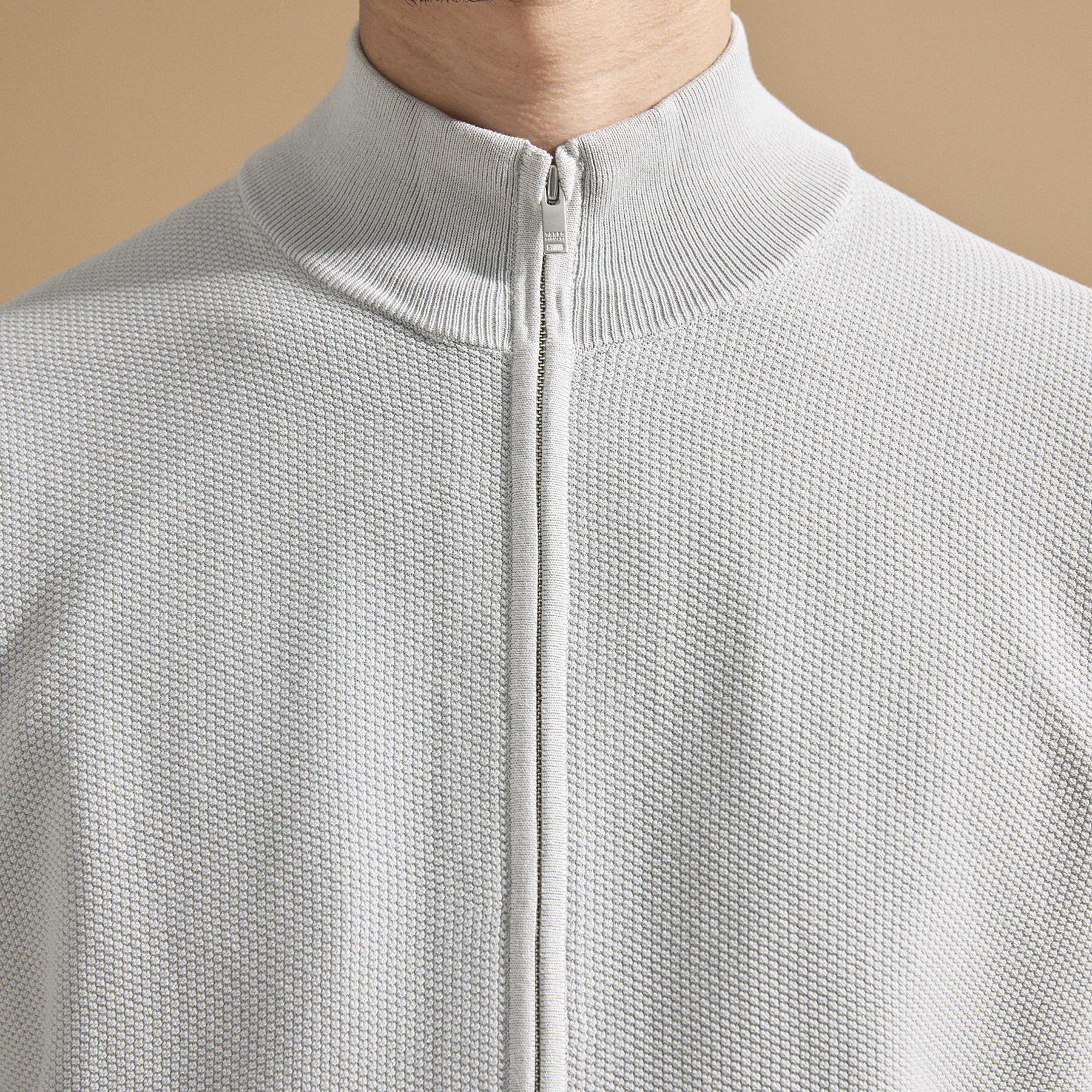 TAKEO KIKUCHI「ジップアップ 鹿の子 ニット」|ニット・セーター|