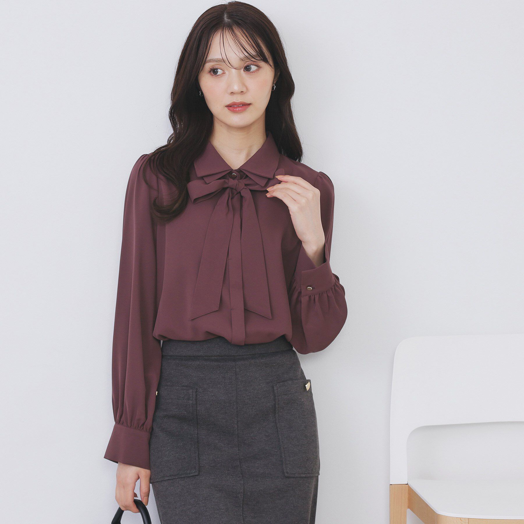 index「2枚衿ボウタイブラウス【洗濯機OK/防シワ/イージーアイロン】」|シャツ・ブラウス|