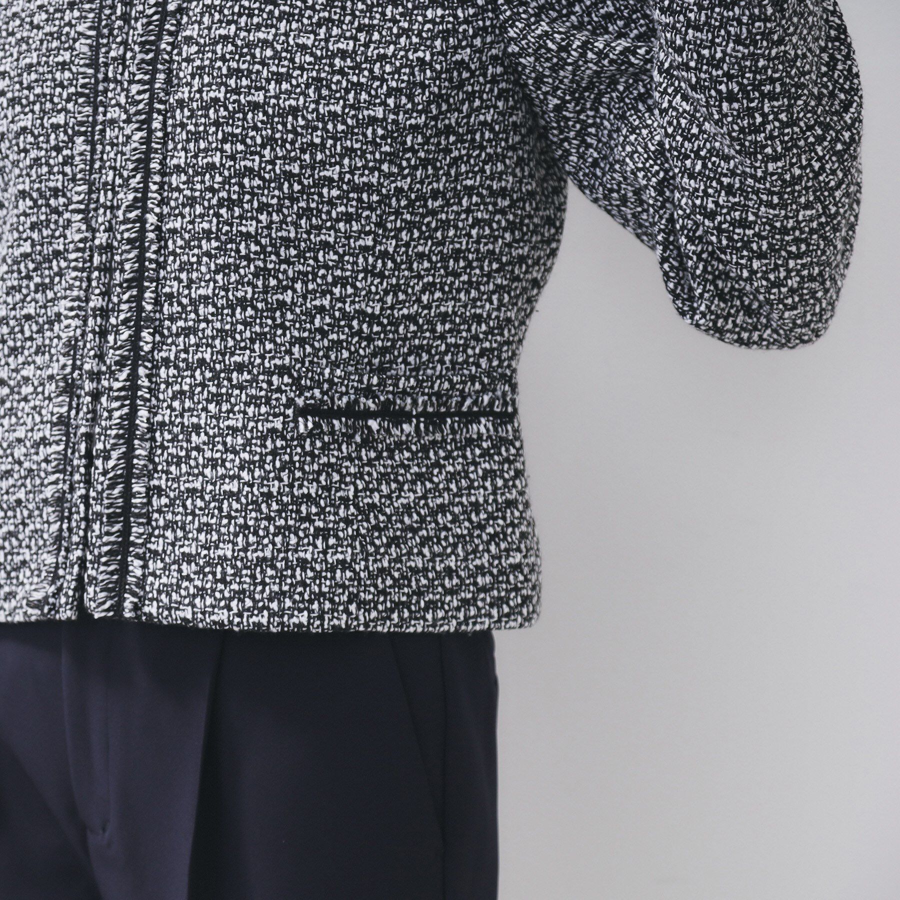 index「≪通勤・セレモニー/セットアップ対応≫ノーカラーツイードジャケット【洗濯機OK】」|ノーカラージャケット|