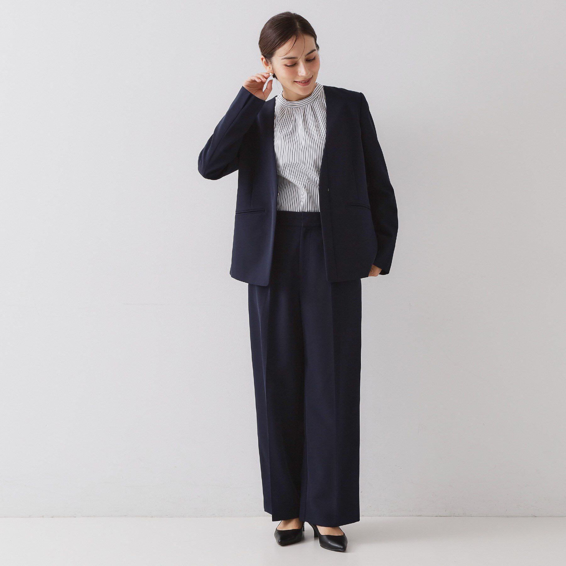 OPAQUE.CLIP「≪通勤・セレモニーセットアップ対応≫ ワイドパンツダブルクロス【洗濯機OK】」|その他|