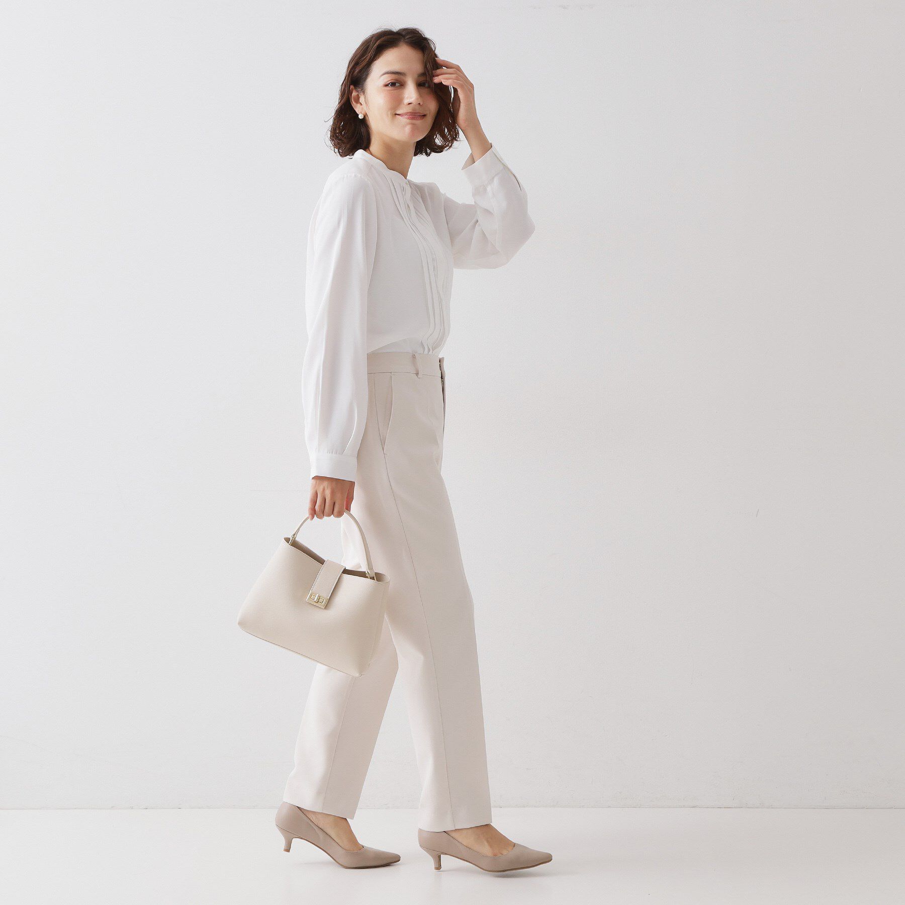 OPAQUE.CLIP「≪通勤・セレモニー対応≫ タックブラウス【洗濯機OK】」|シャツ・ブラウス|