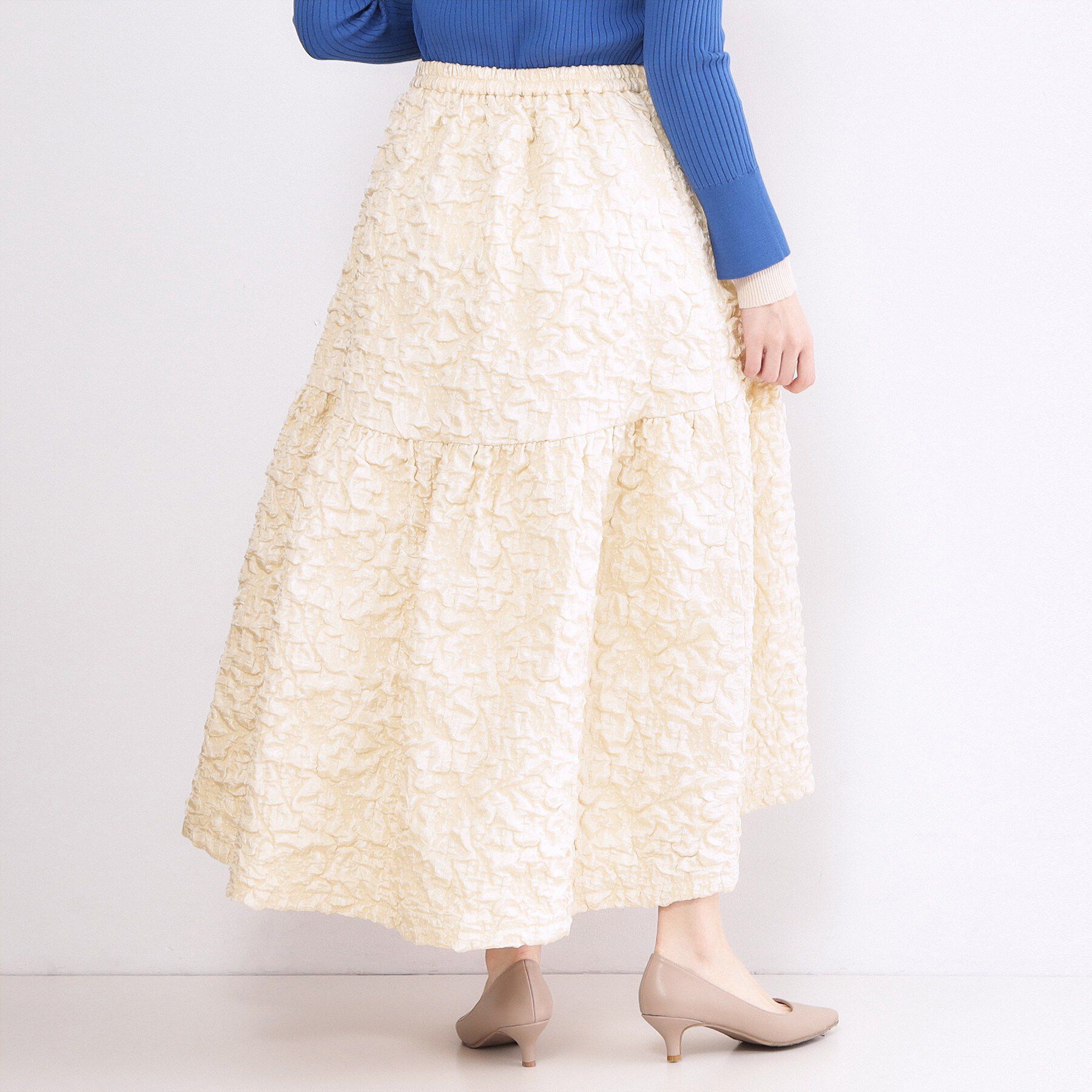 OPAQUE.CLIP「ふくれジャカードティアードスカート【洗濯機OK】」|スカート|