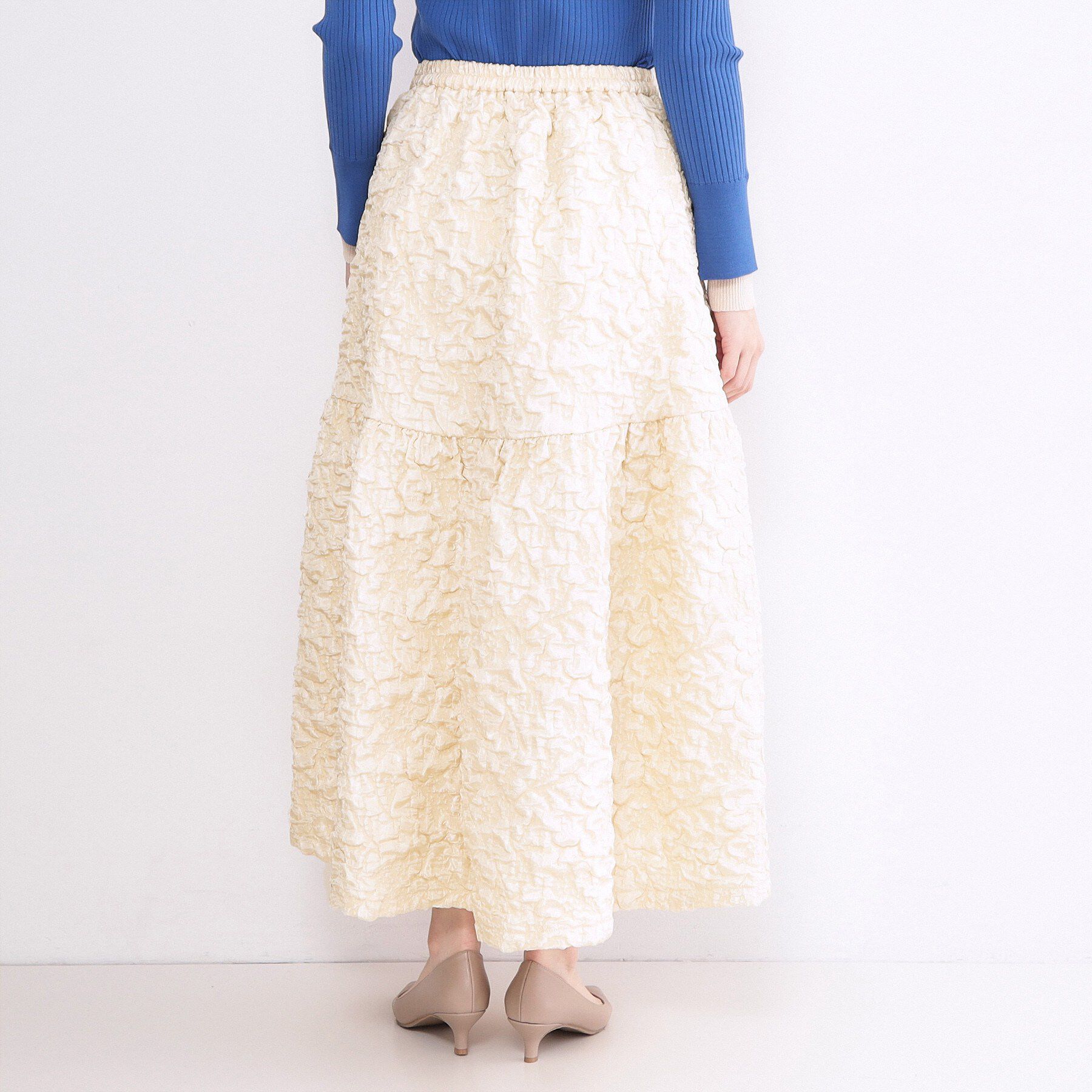 OPAQUE.CLIP「ふくれジャカードティアードスカート【洗濯機OK】」|スカート|