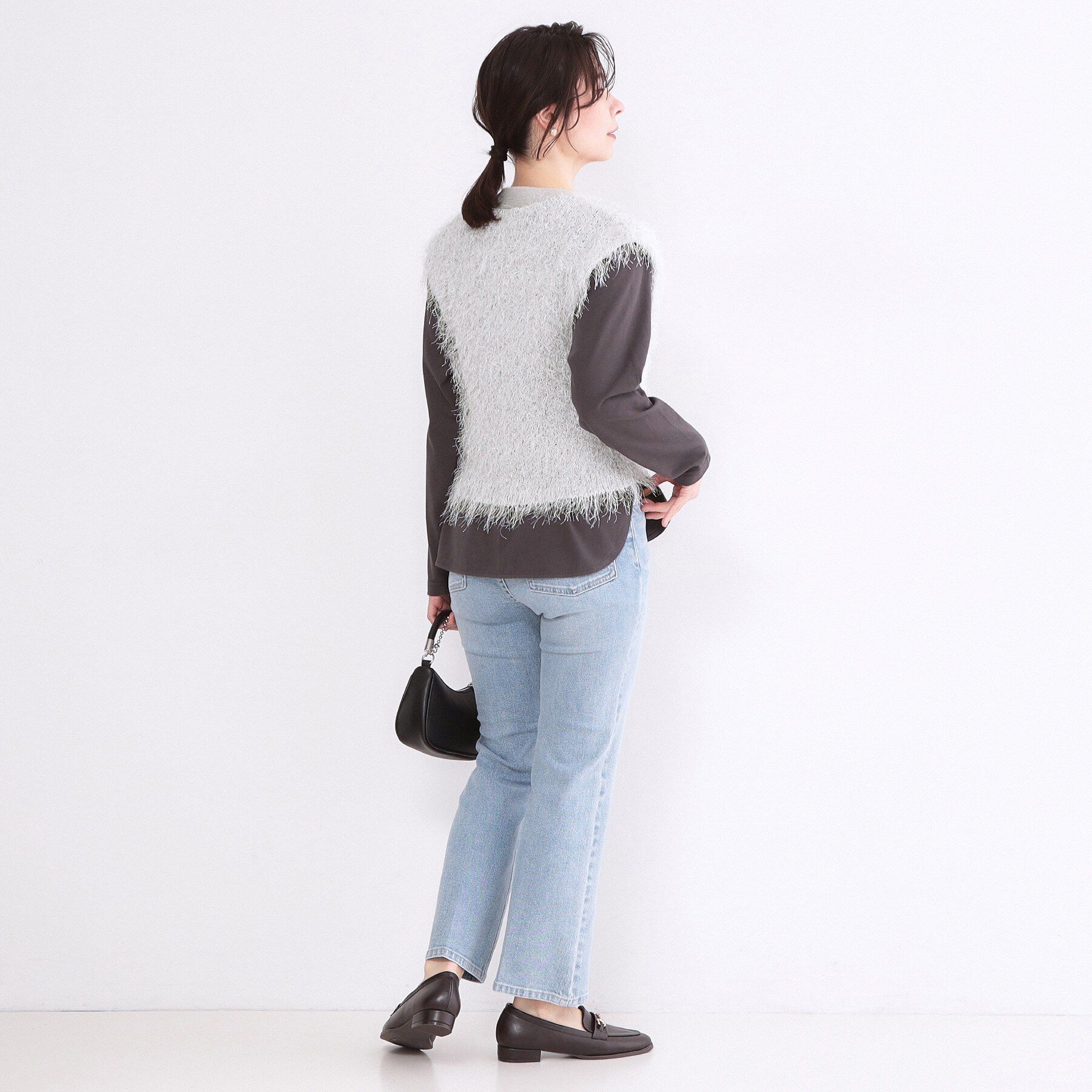 OPAQUE.CLIP「フリンジニットベスト【洗濯機OK】」|ニット・セーター|