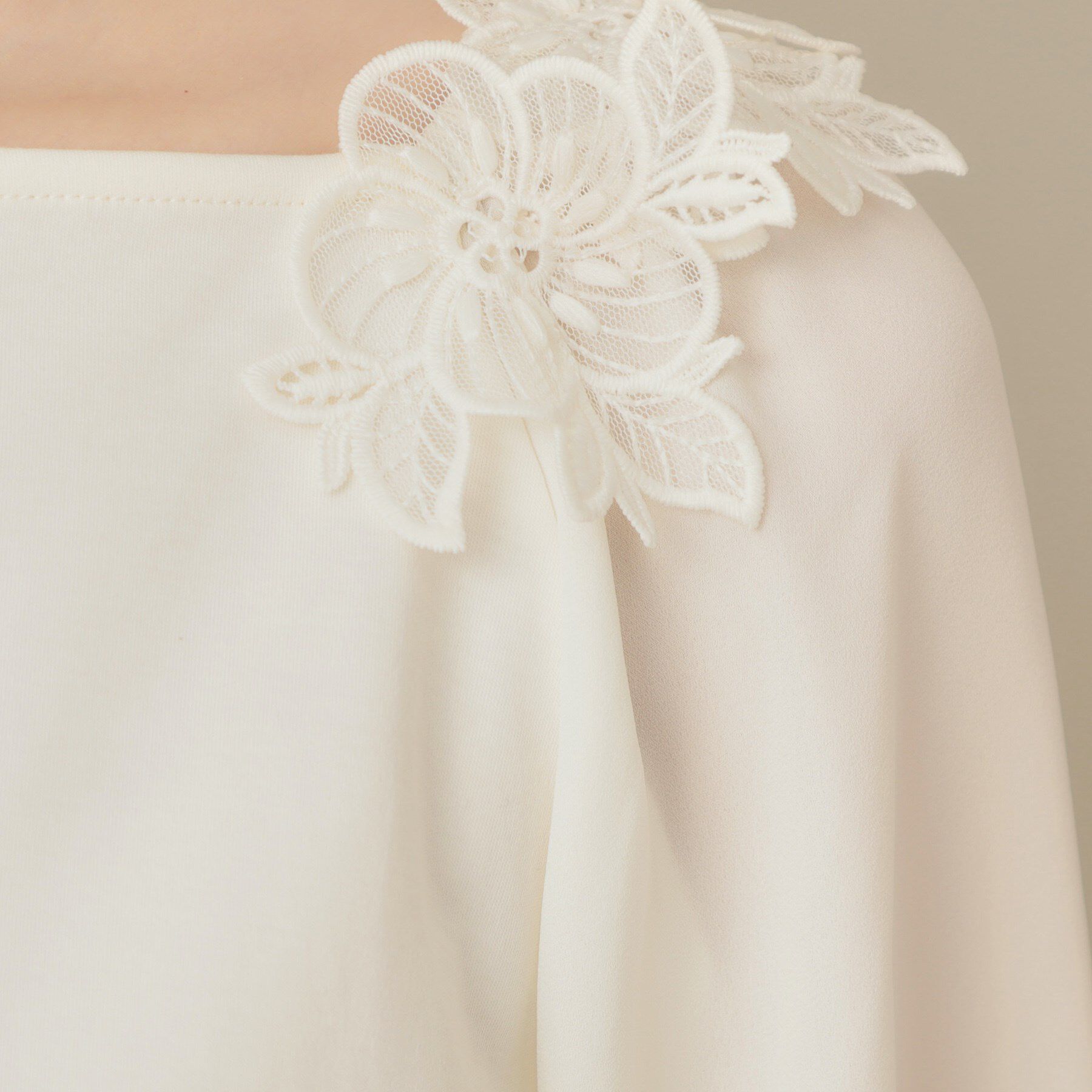 Couture broach「【マシンウォッシャブル・UVケア・接触冷感】ラグランレースドッキングカットソー」|Tシャツ・カットソー|