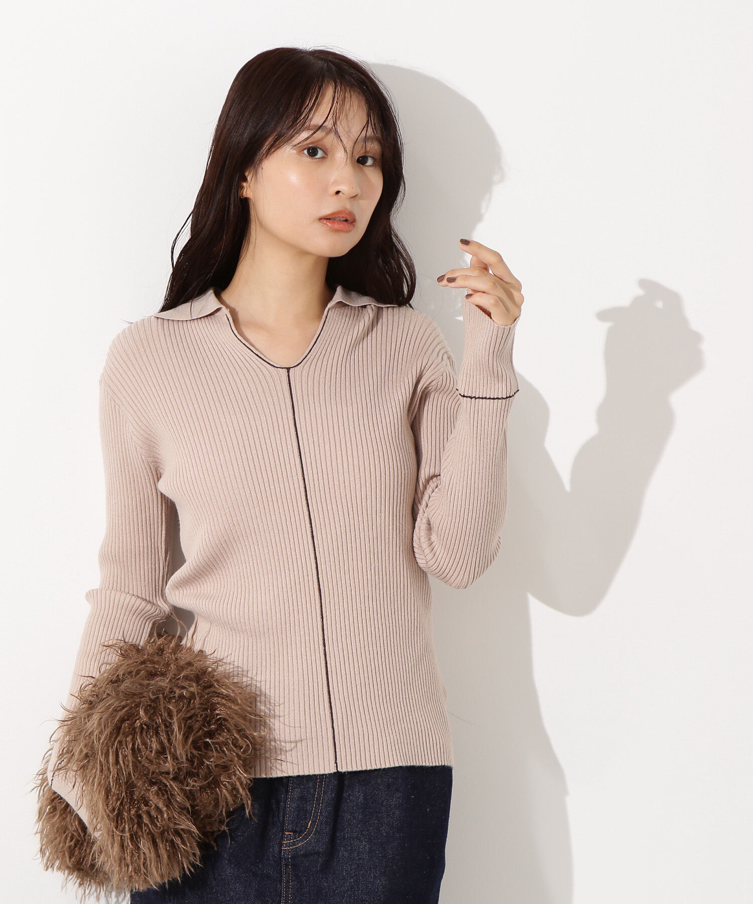  「ラインスキッパーリブニット」|ニット・セーター|