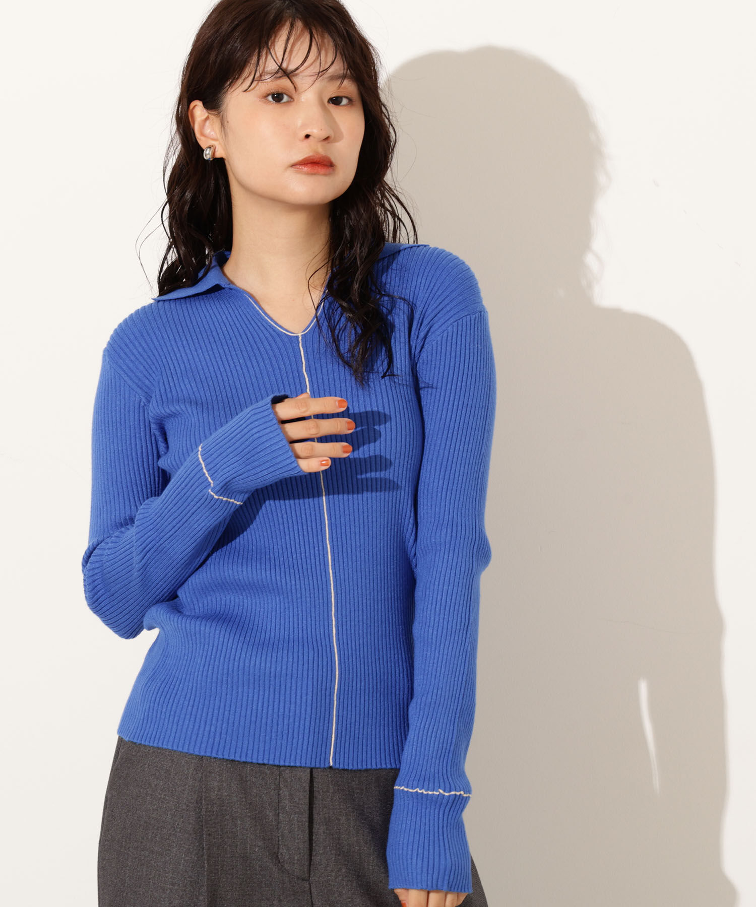  「ラインスキッパーリブニット」|ニット・セーター|