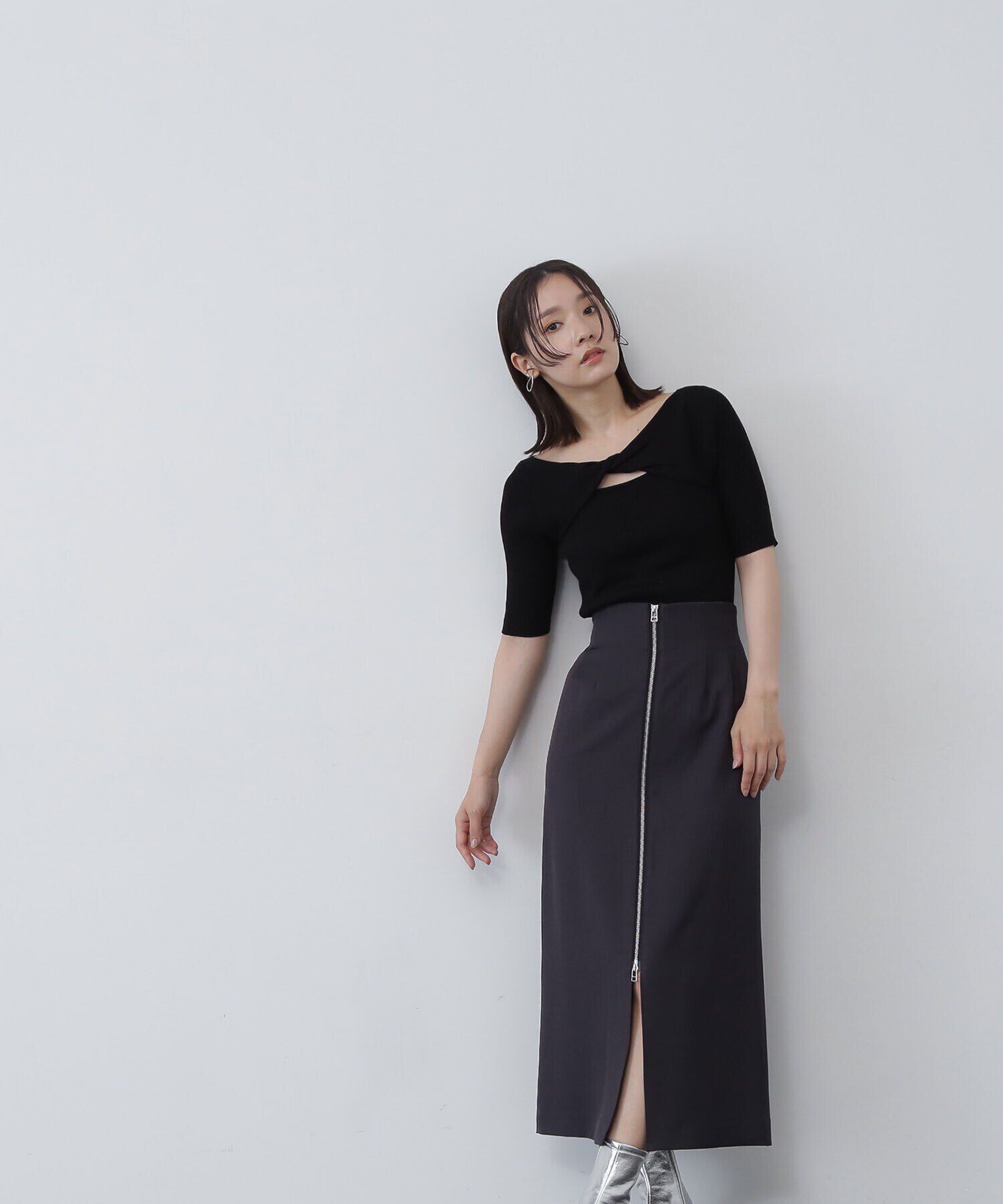  「フロントツイストリブニット」|ニット・セーター|