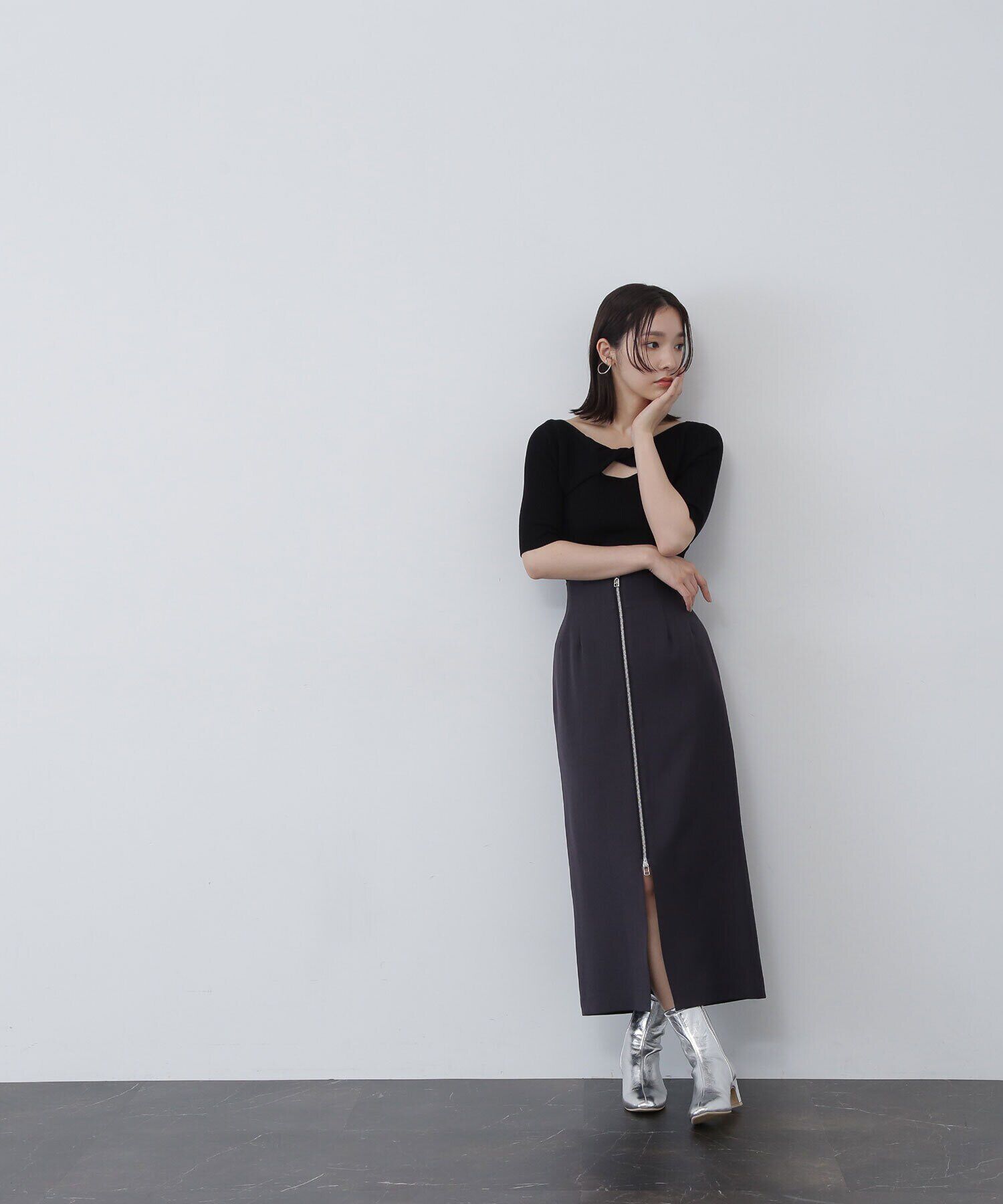  「フロントツイストリブニット」|ニット・セーター|