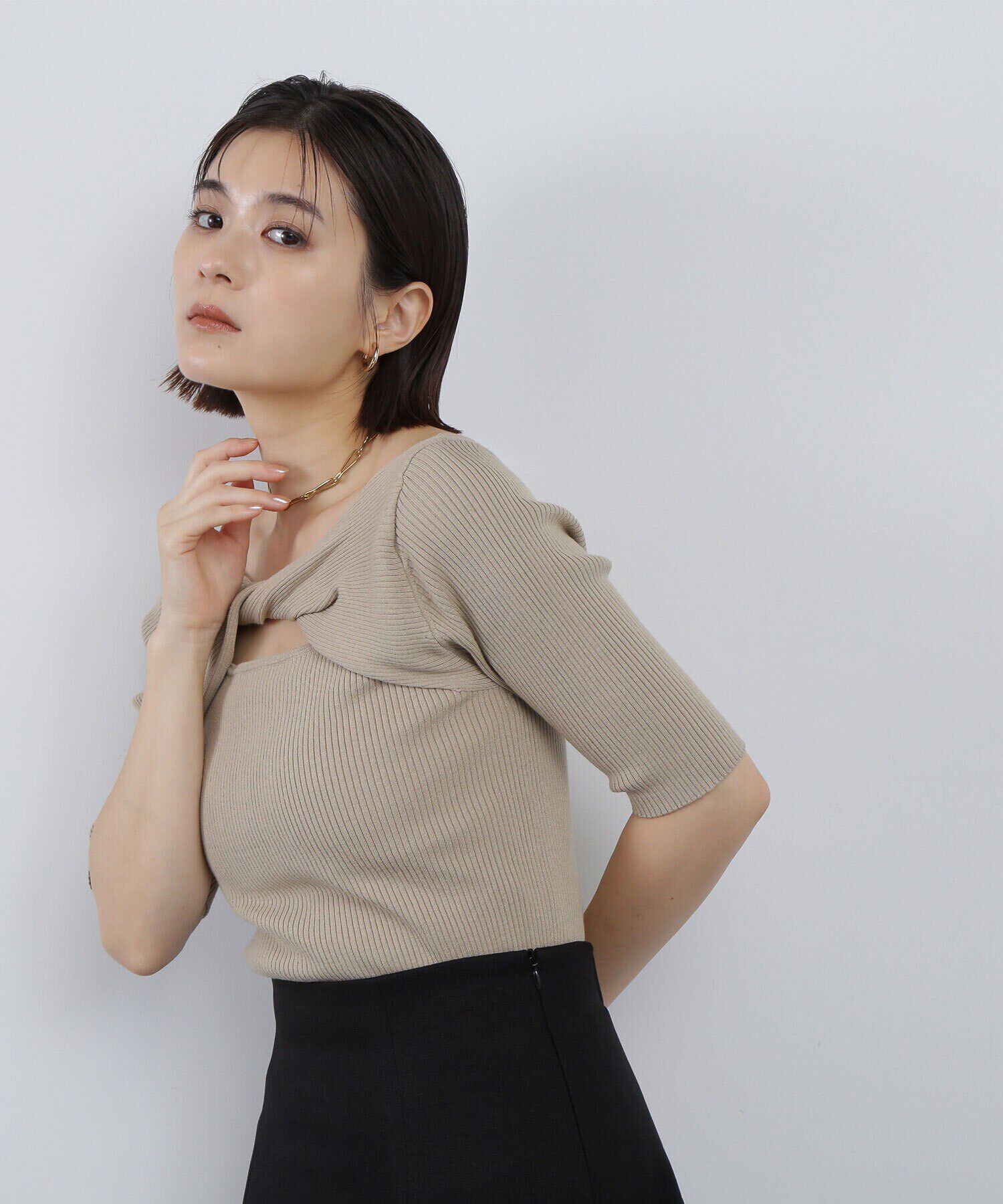  「フロントツイストリブニット」|ニット・セーター|