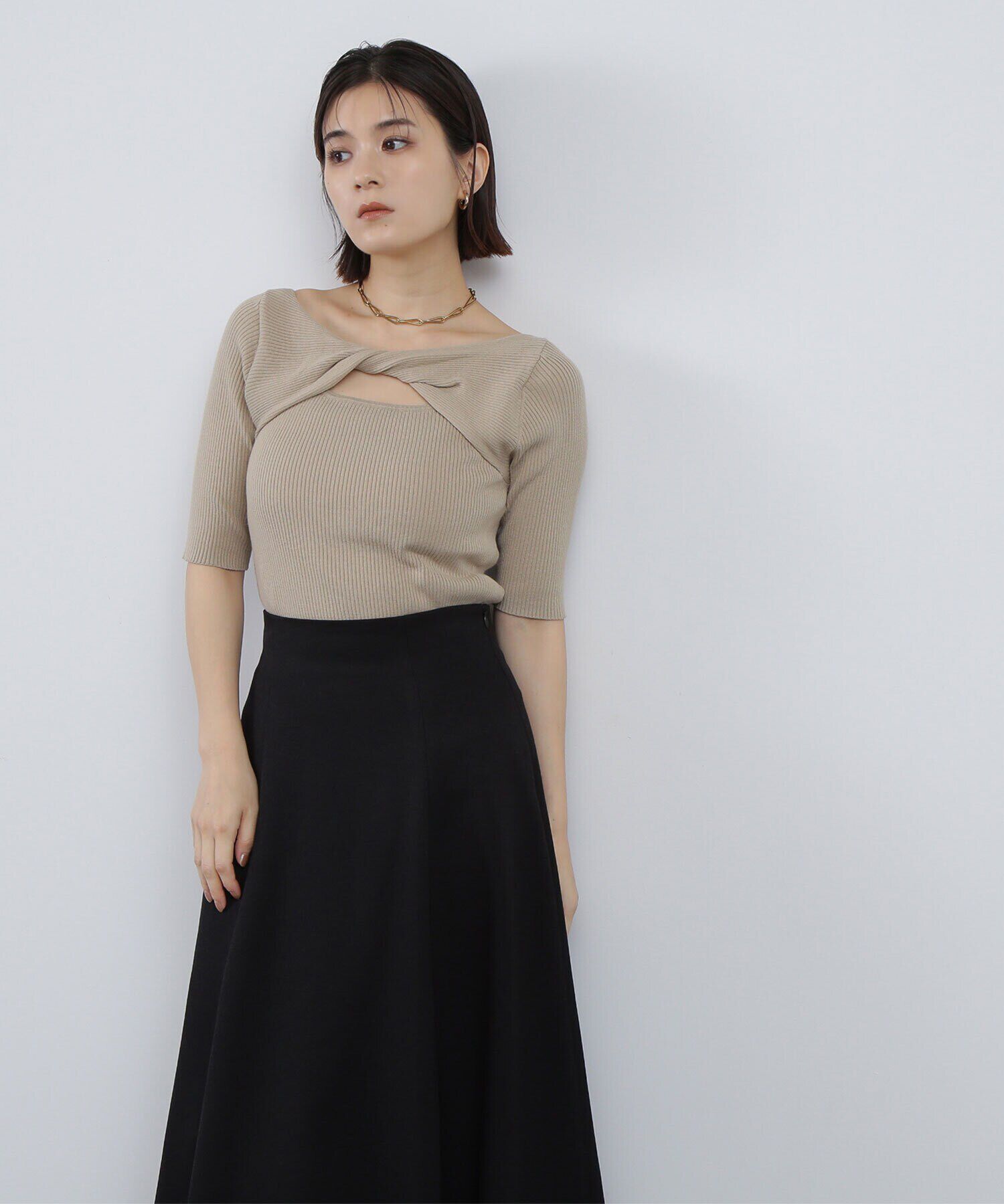  「フロントツイストリブニット」|ニット・セーター|