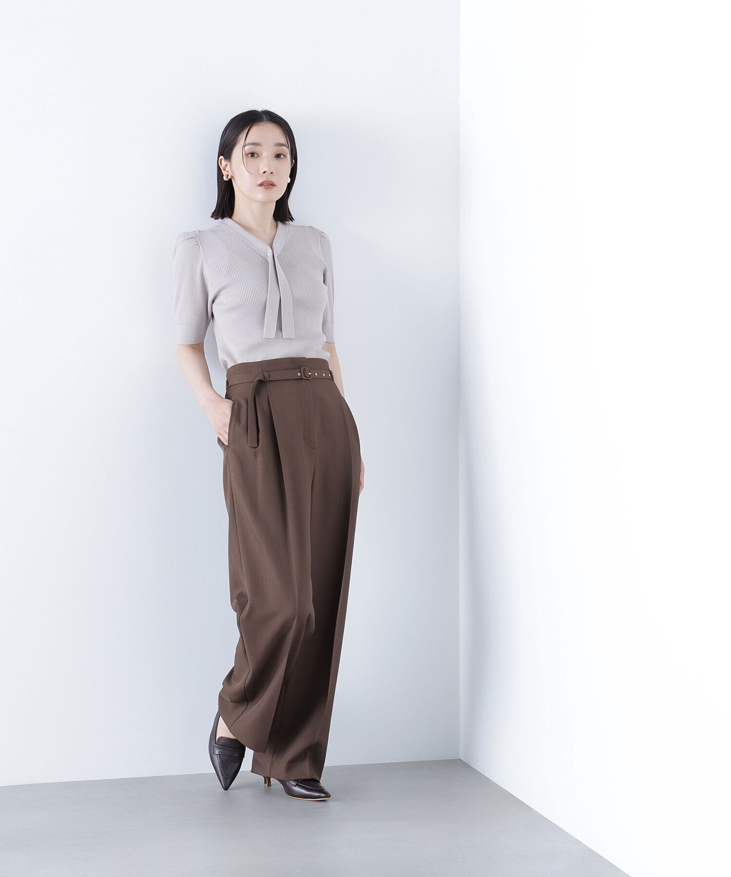  「ボウタイリブニット」|ニット・セーター|