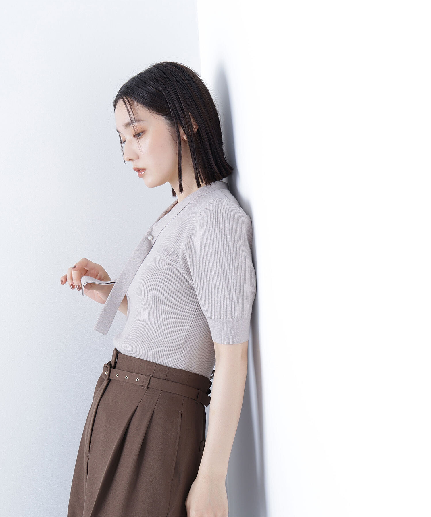  「ボウタイリブニット」|ニット・セーター|