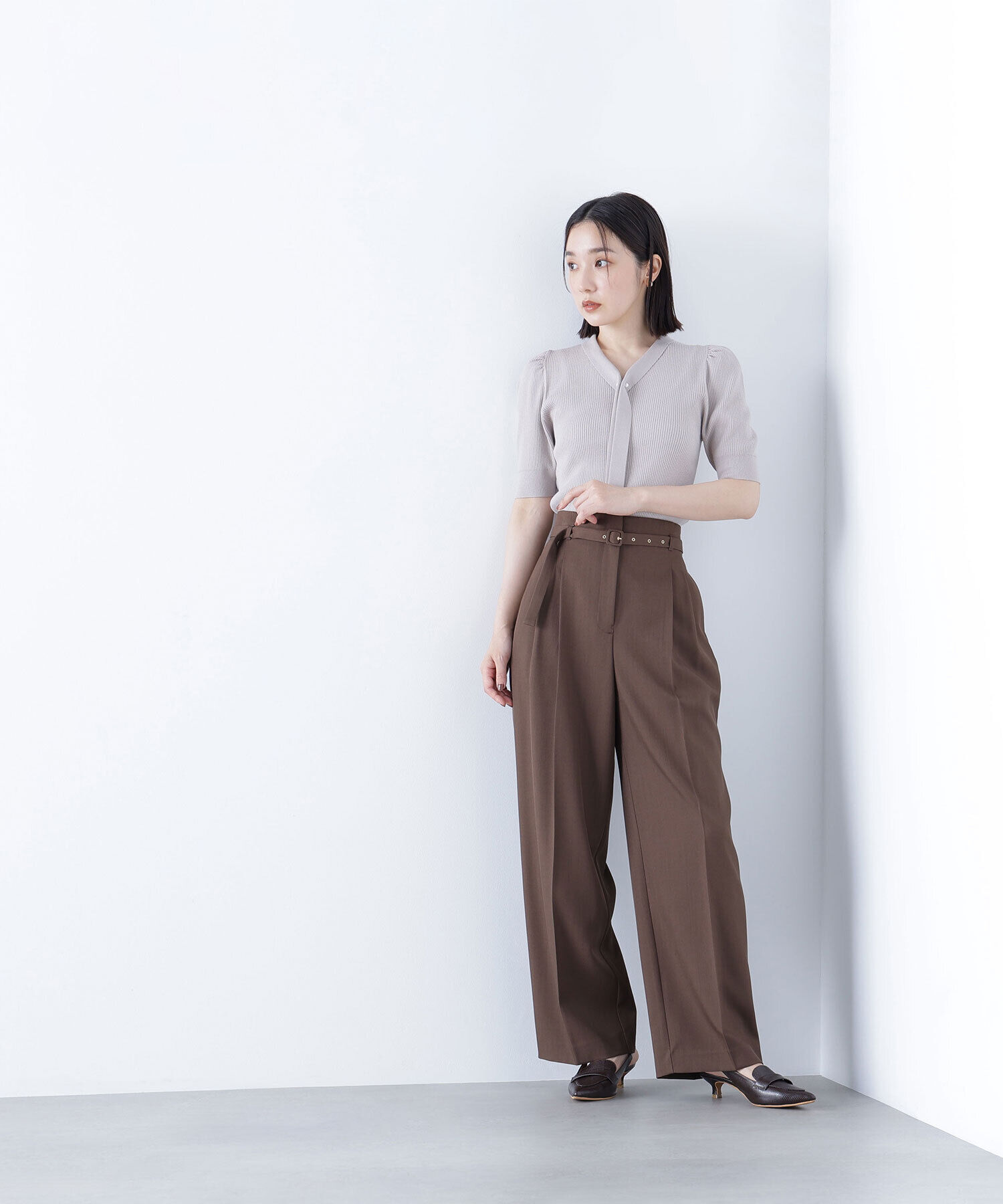  「ボウタイリブニット」|ニット・セーター|