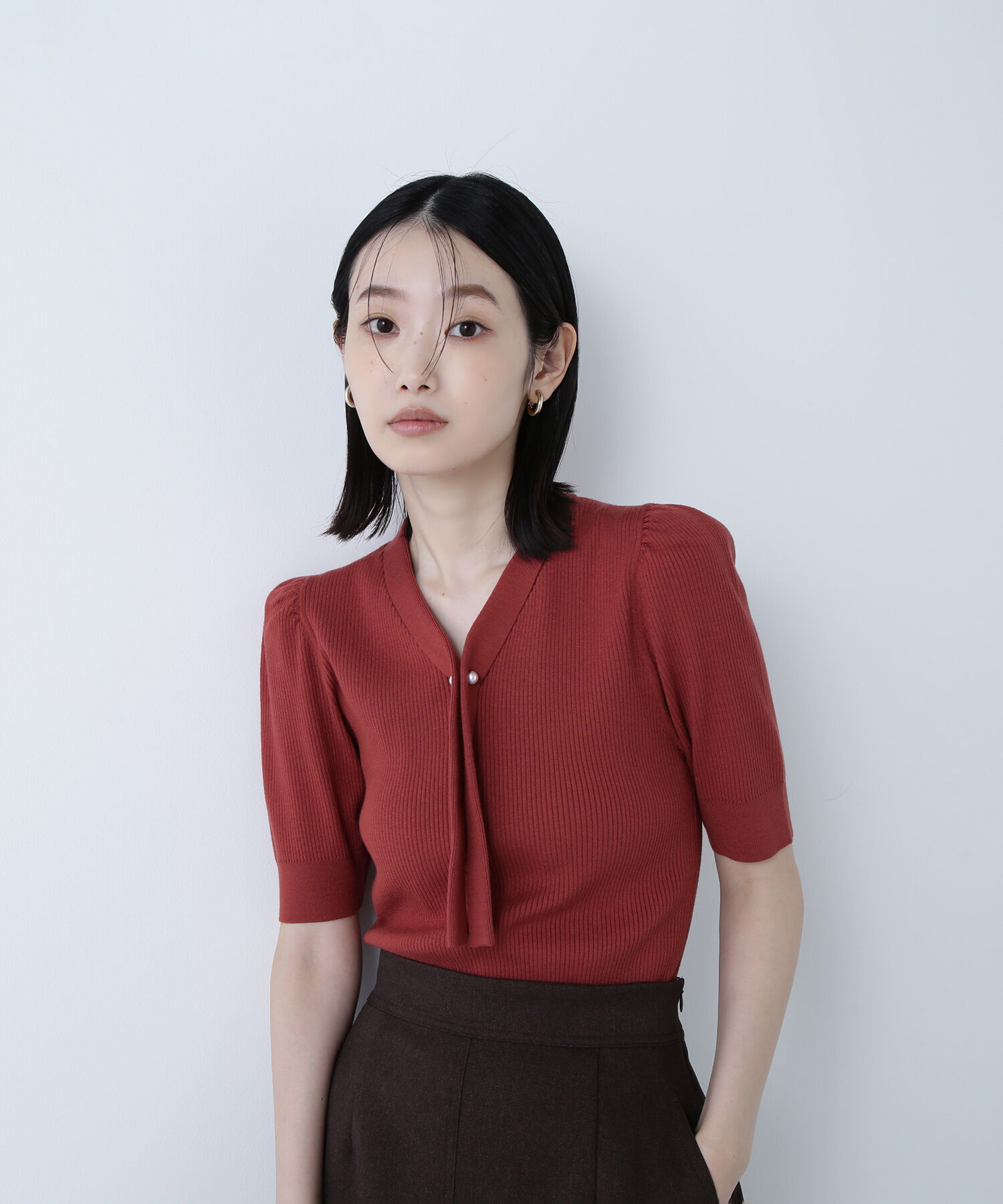  「ボウタイリブニット」|ニット・セーター|