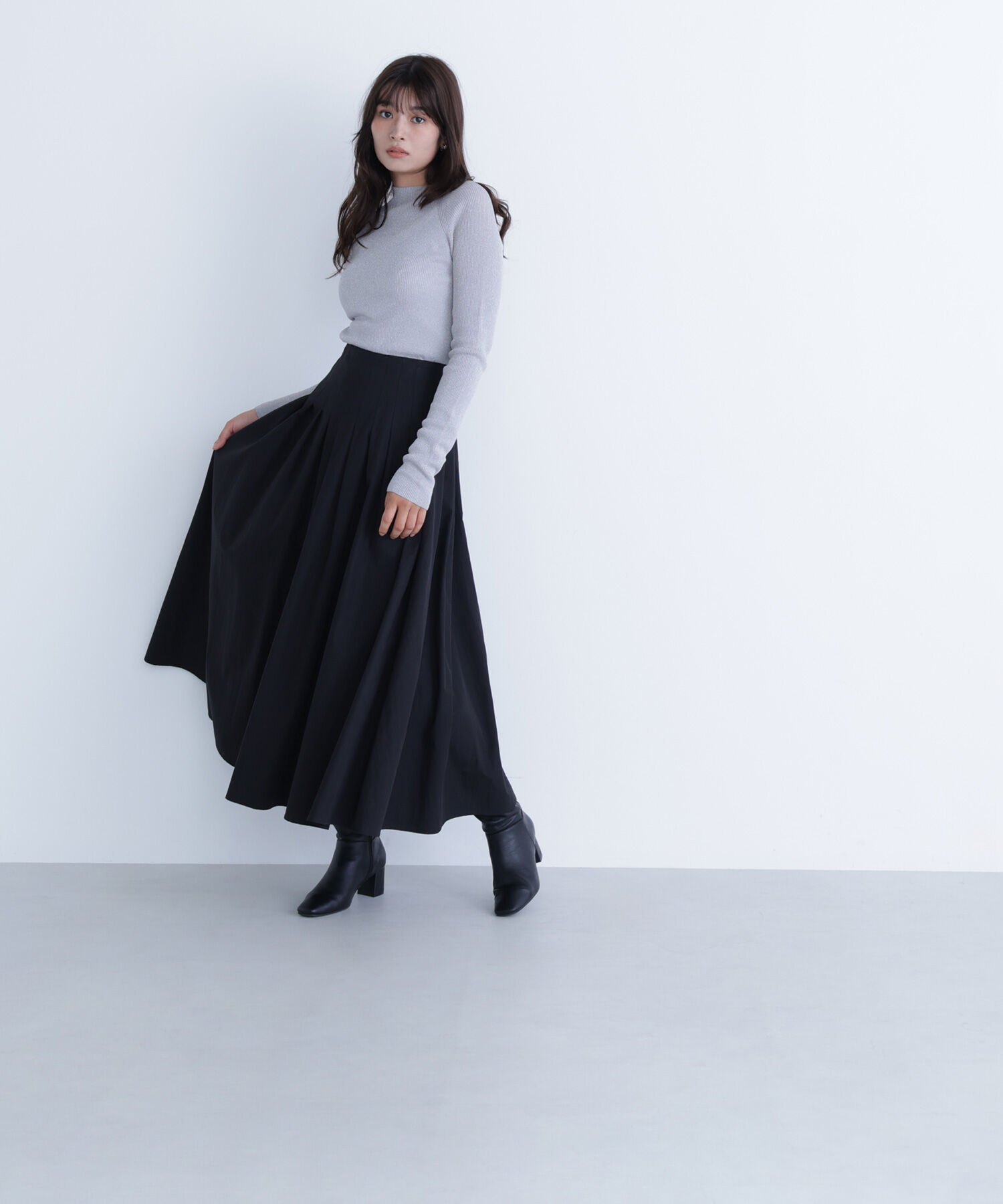  「ハイネックラメリブニット」|ニット・セーター|