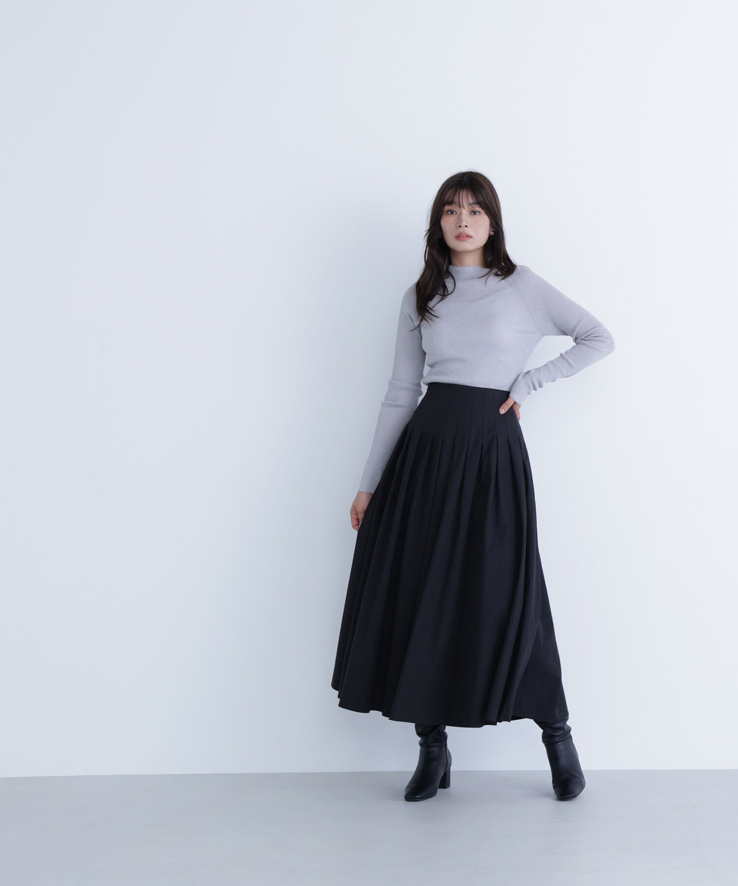  「ハイネックラメリブニット」|ニット・セーター|