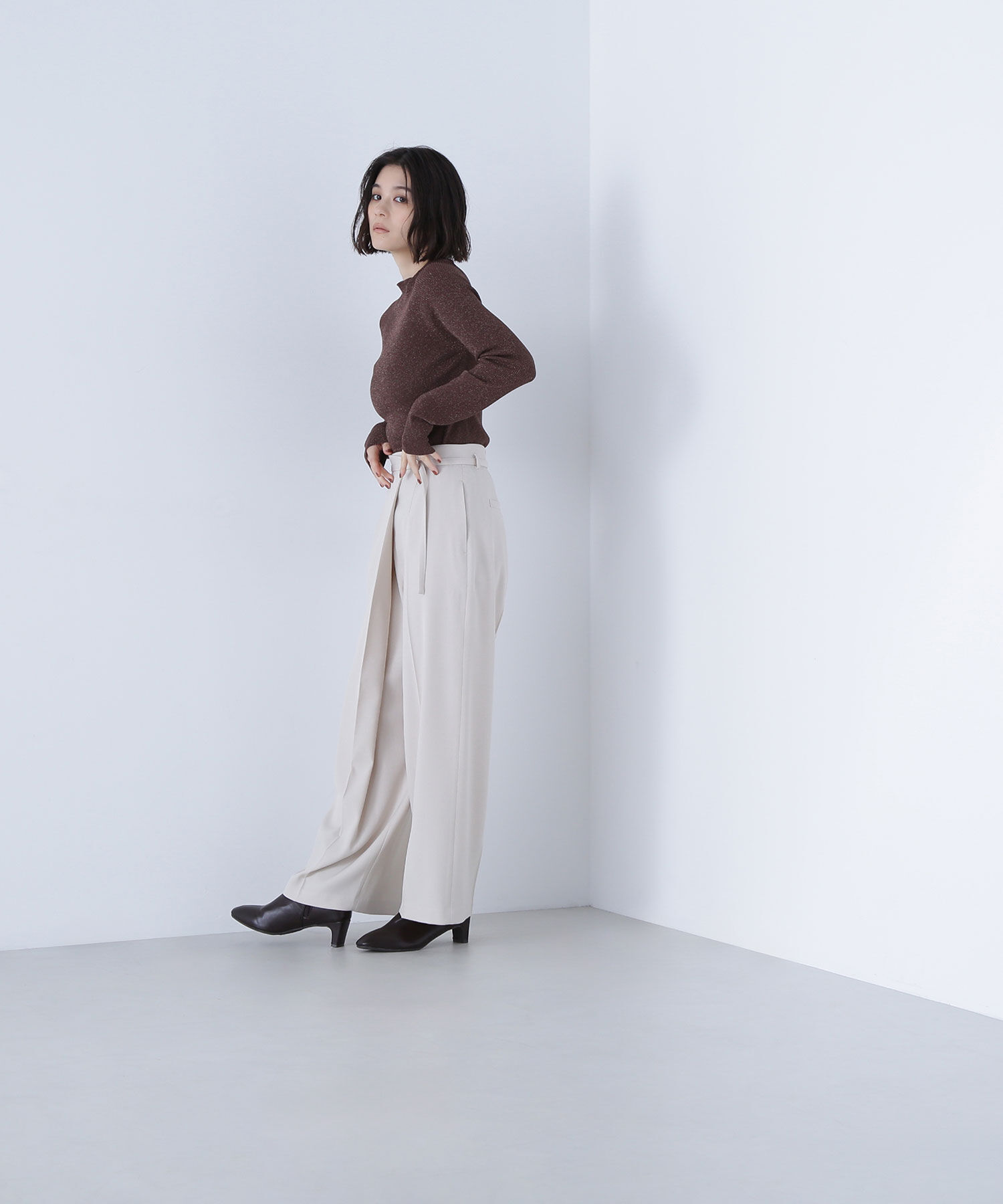  「ハイネックラメリブニット」|ニット・セーター|