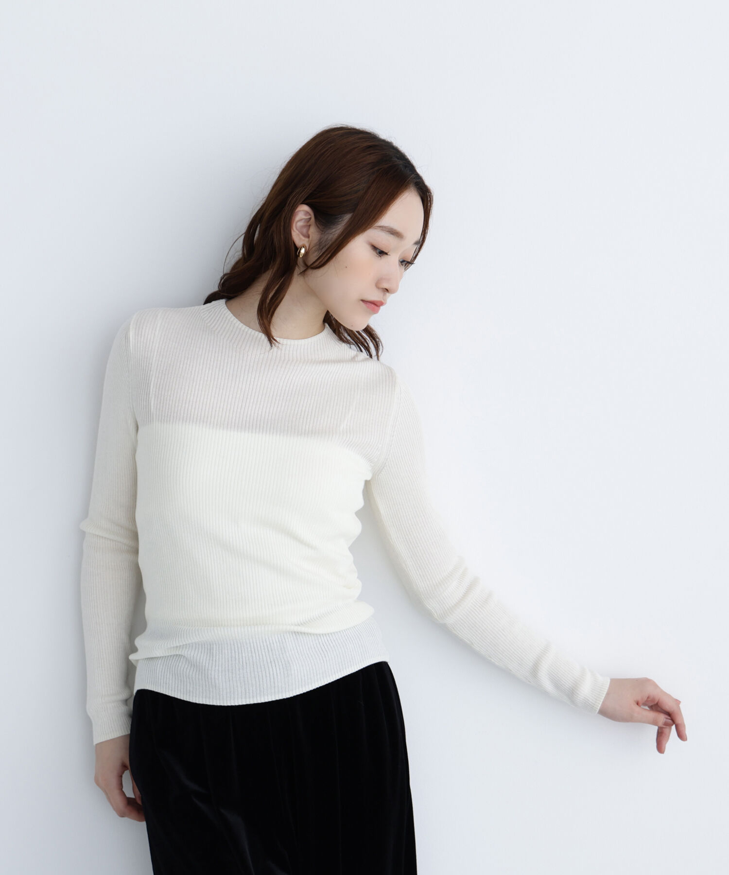  「ペプラムベスト＆リブニット」|ニット・セーター|